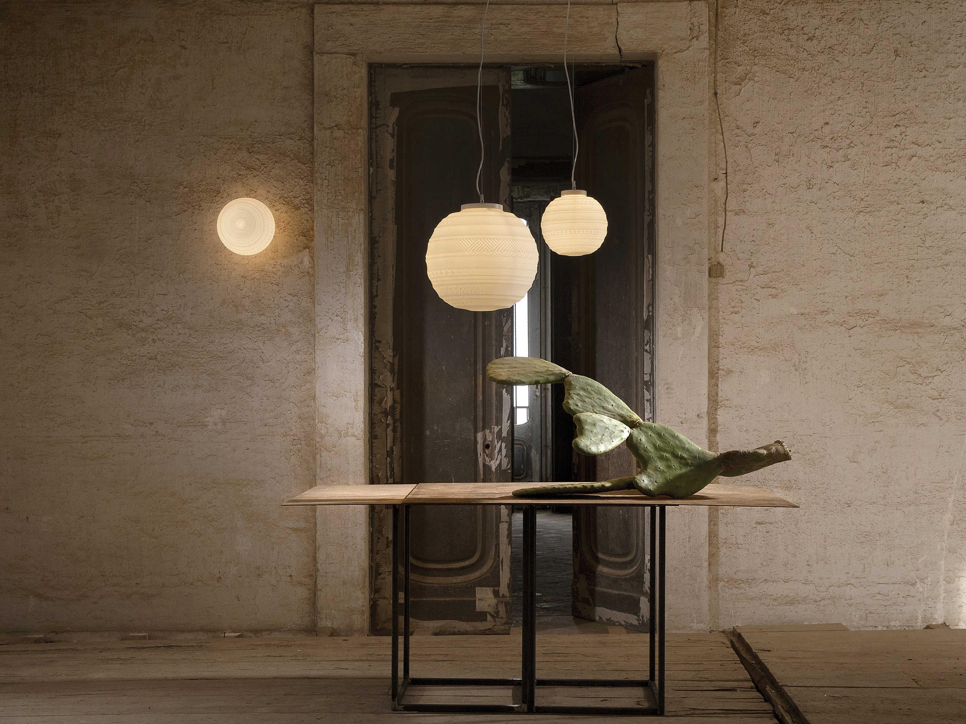 Karman Braille 1-Light White Glass LED Globe Pendant