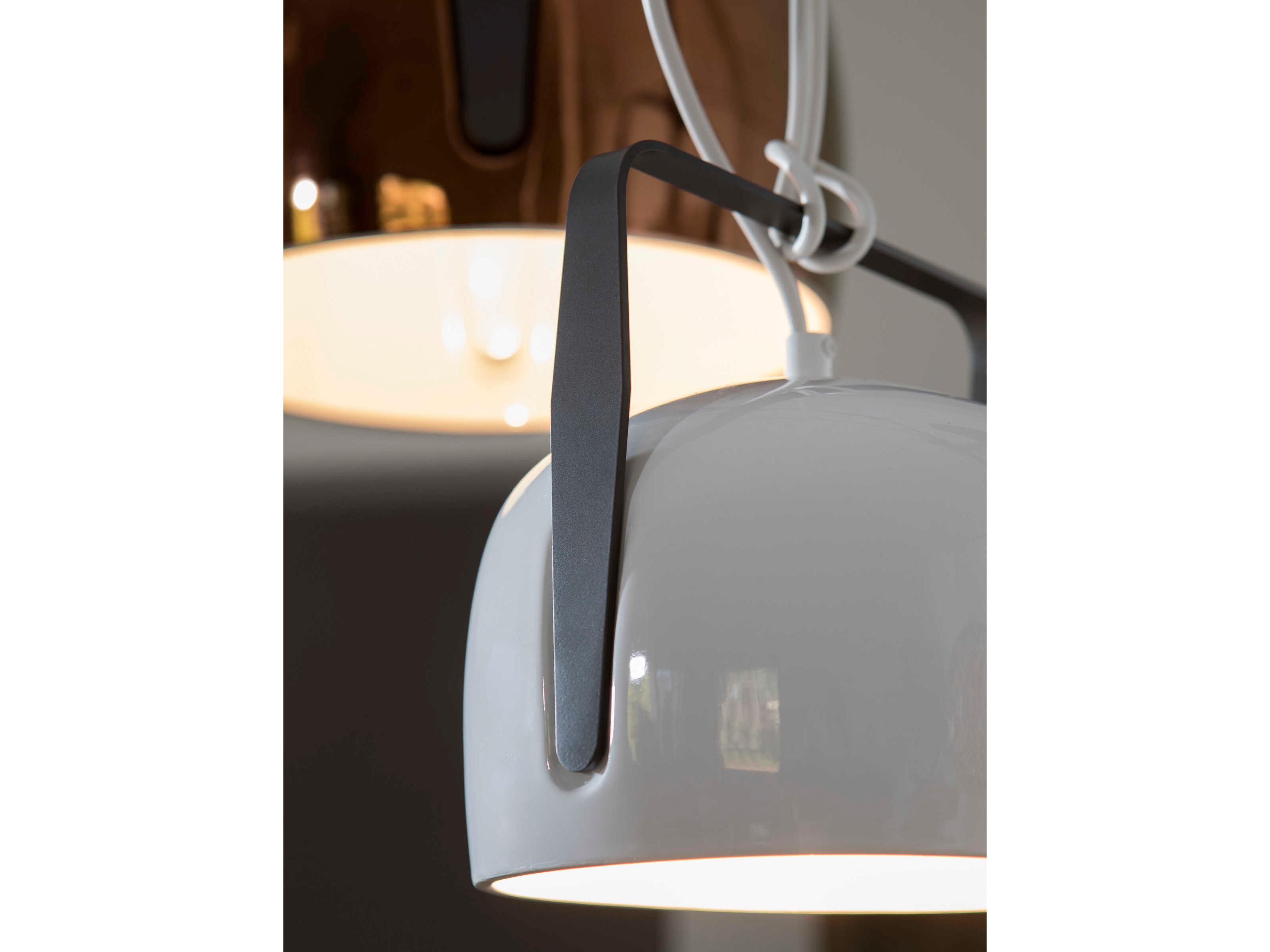 Karman Bag 1-Light Gray LED Bowl Mini Pendant