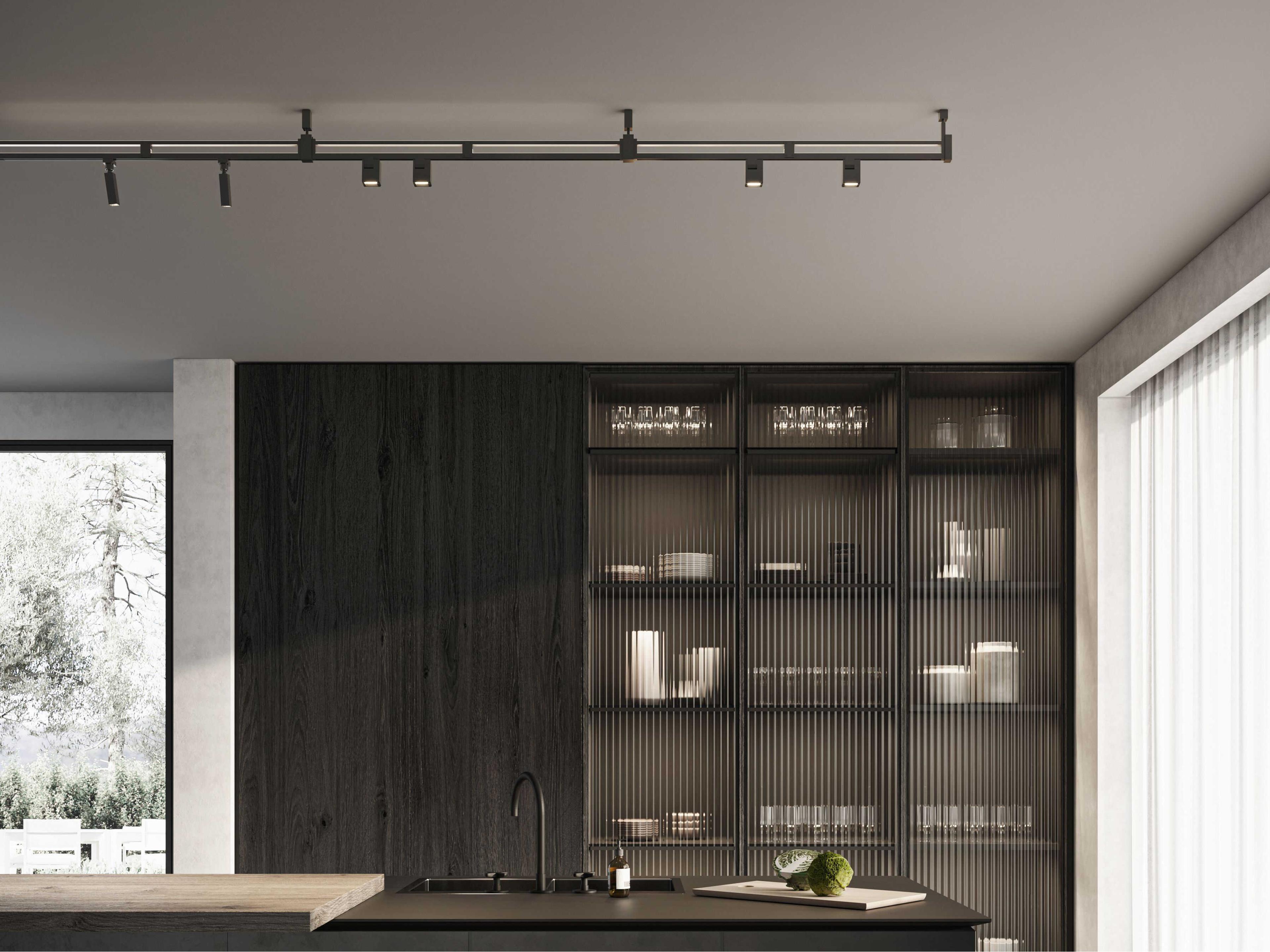 Karman Airtek One Matt Black Linear Island Pendant