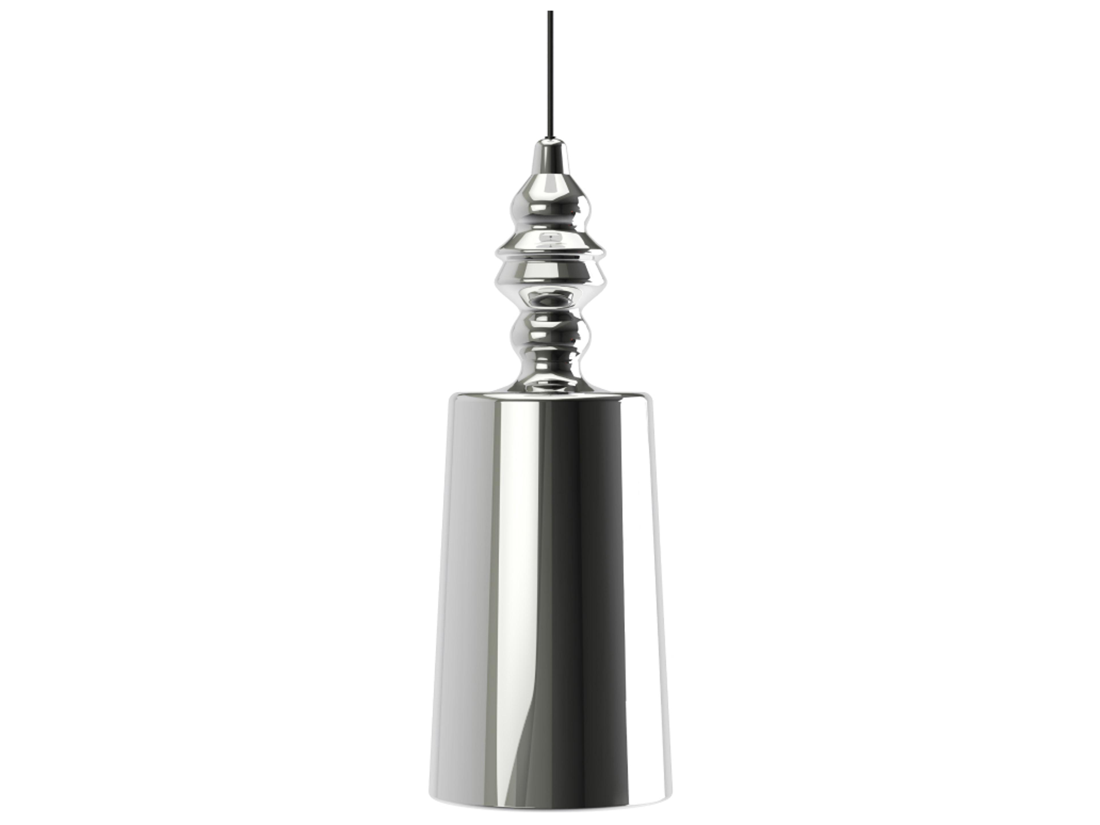 Alibaglass 1-Light Chrome Cylinder Mini Pendant
