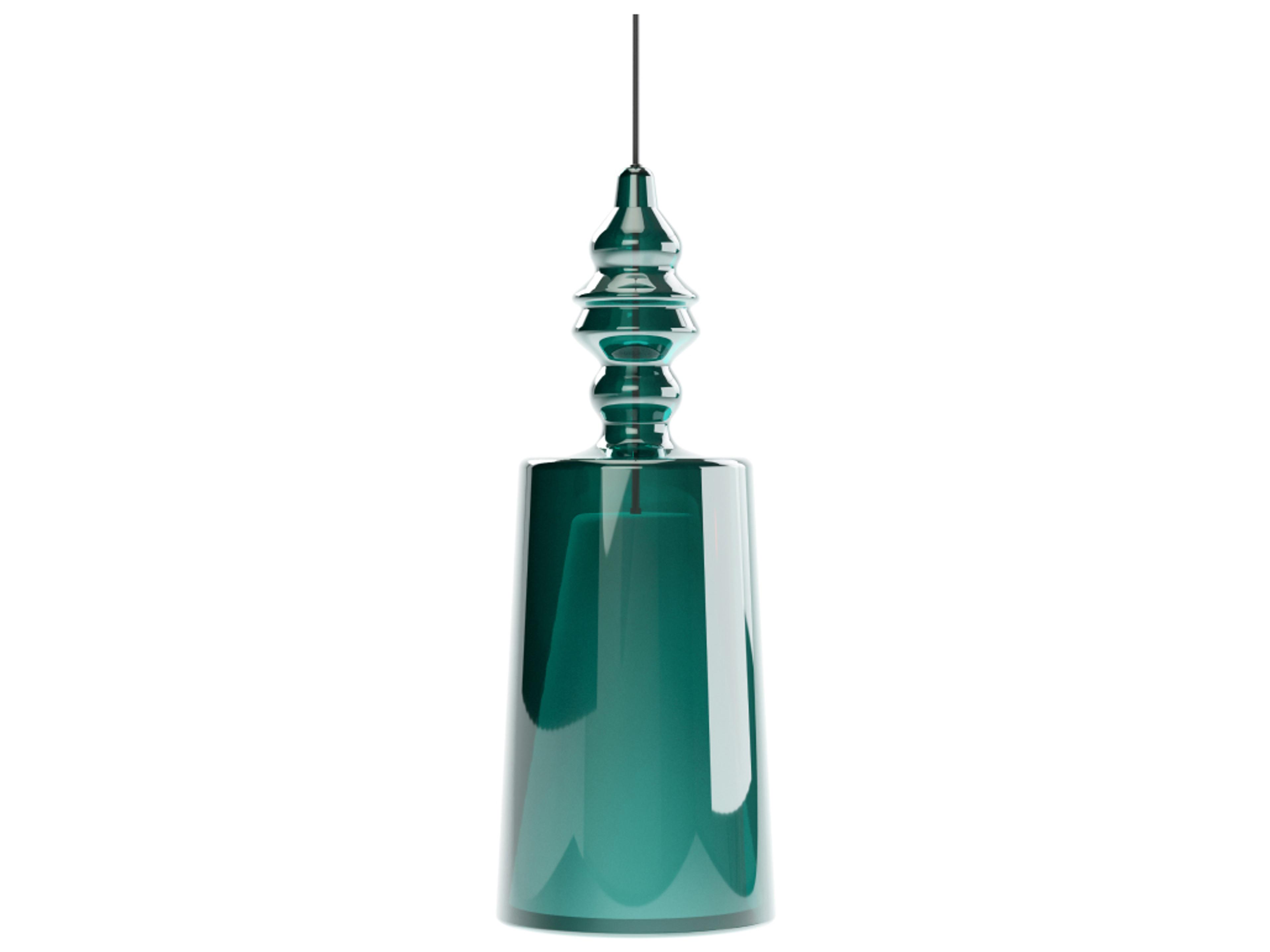 Alibaglass 1-Light Turquoise Blue Cylinder Mini Pendant