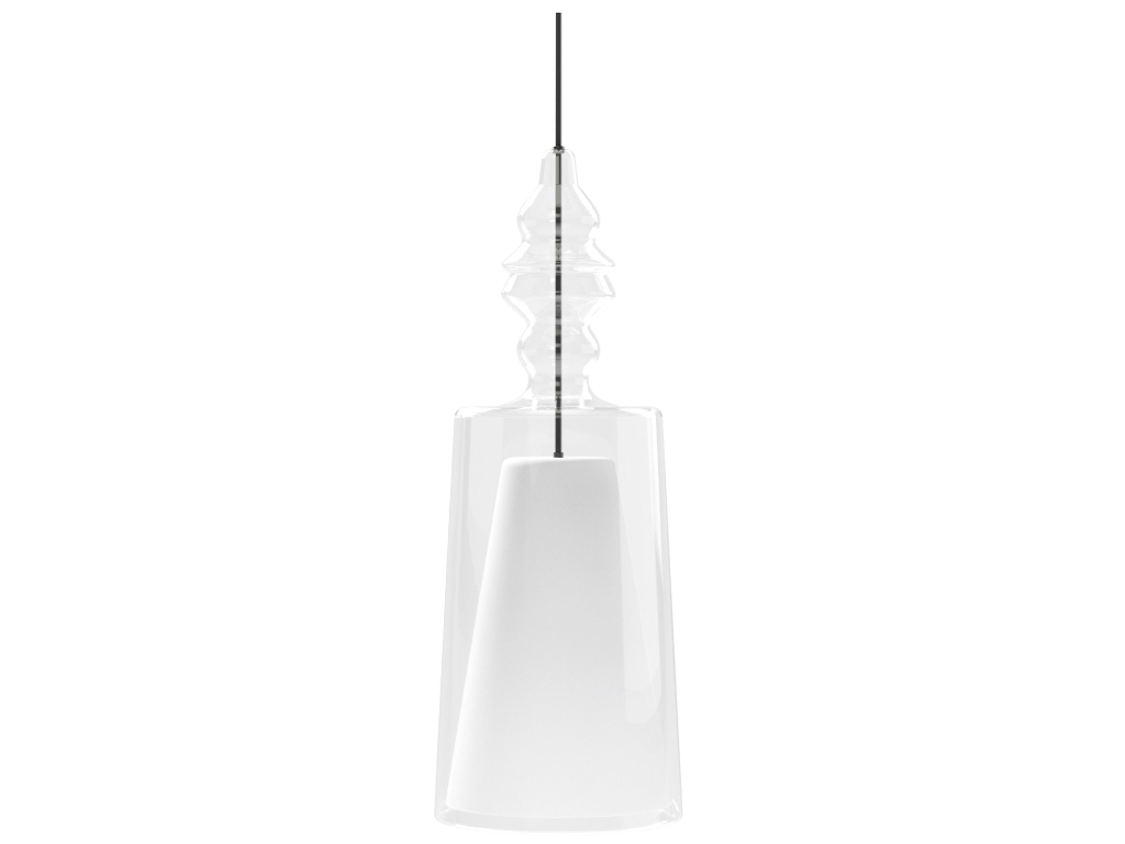 Karman Alibaglass 1-Light Transparent Clear Cylinder Mini Pendant