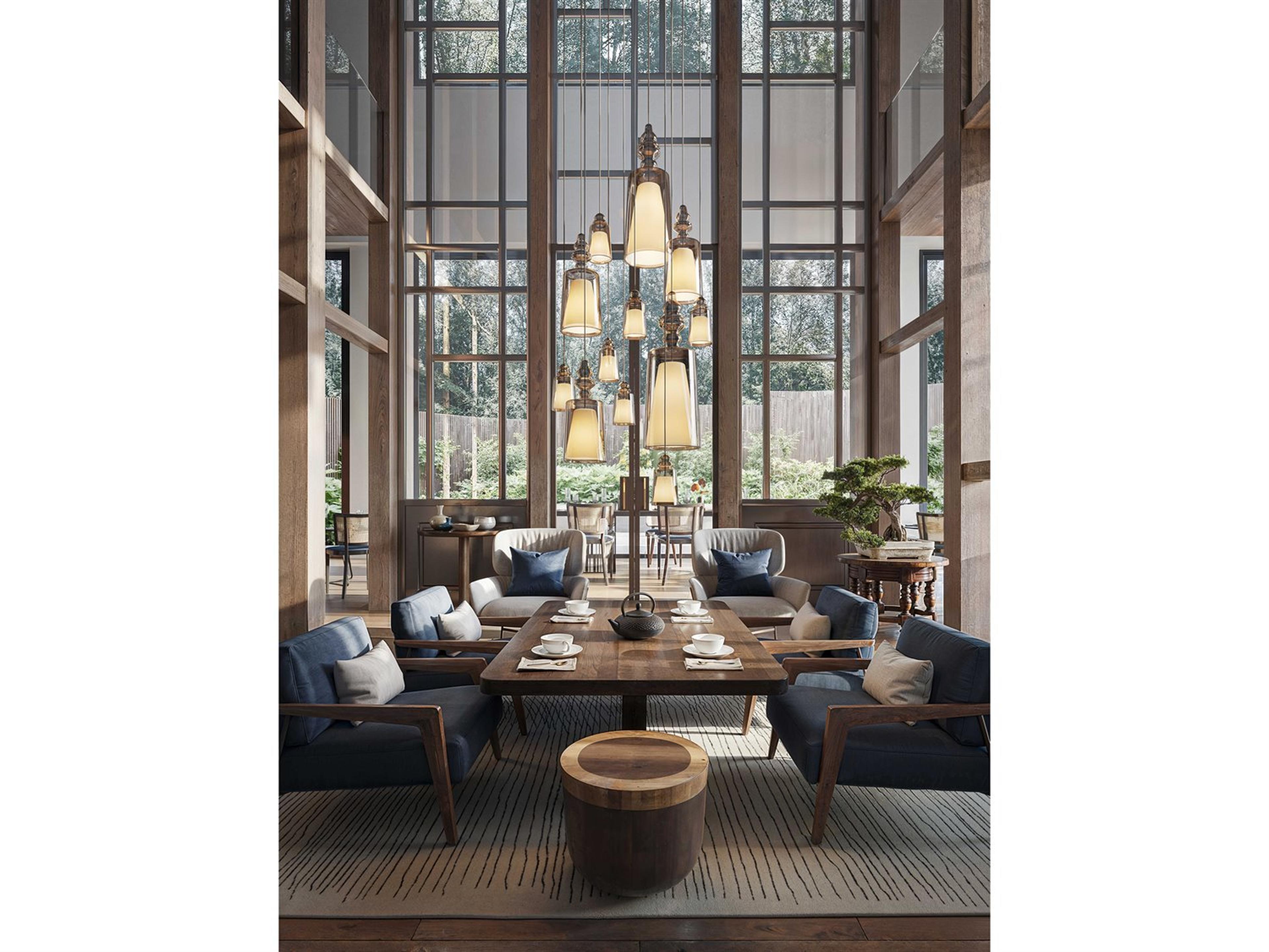 Karman Alibaglass 1-Light Bronze Cylinder Mini Pendant