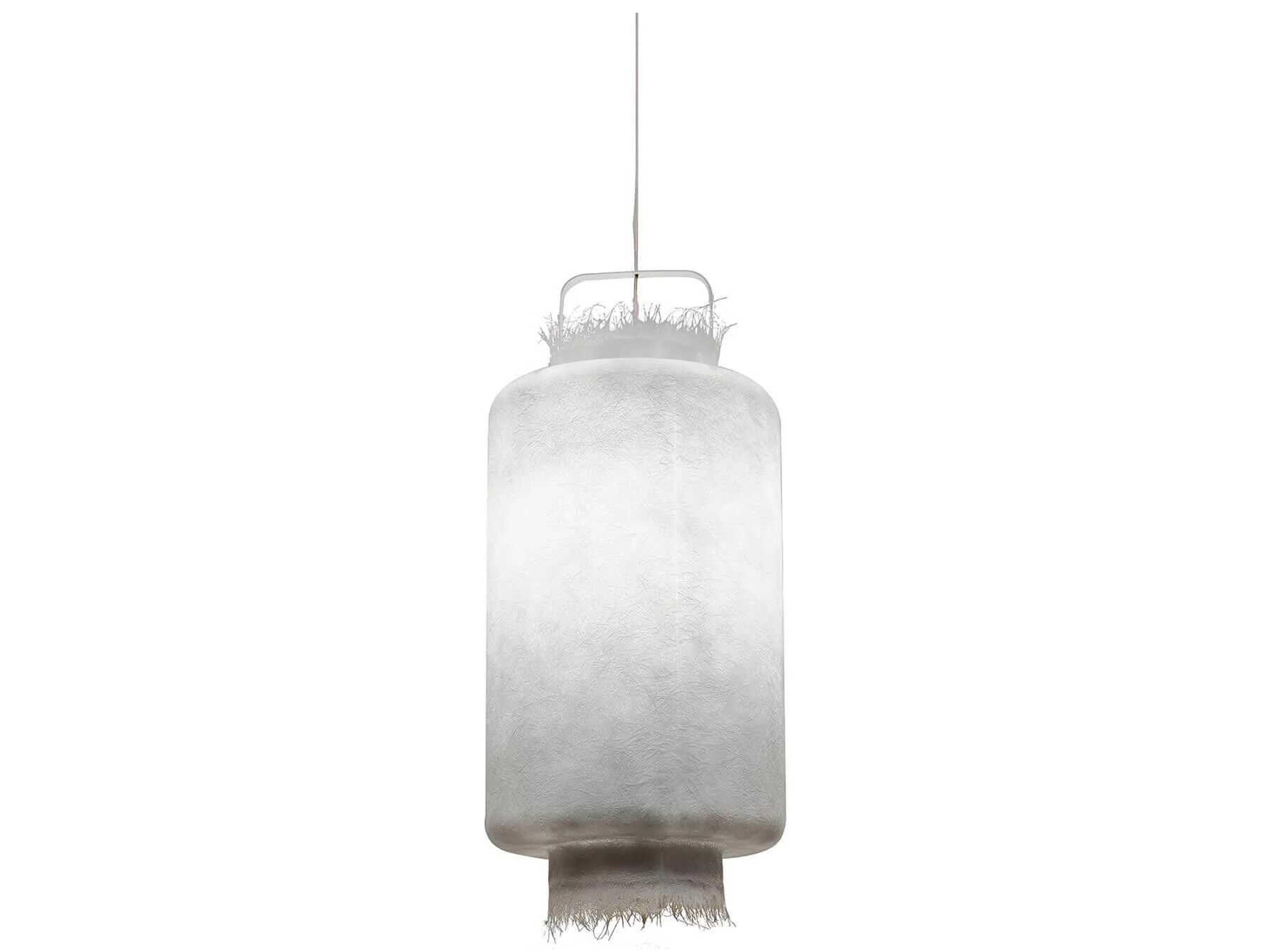 Kimono 1-Light White Cylinder Pendant