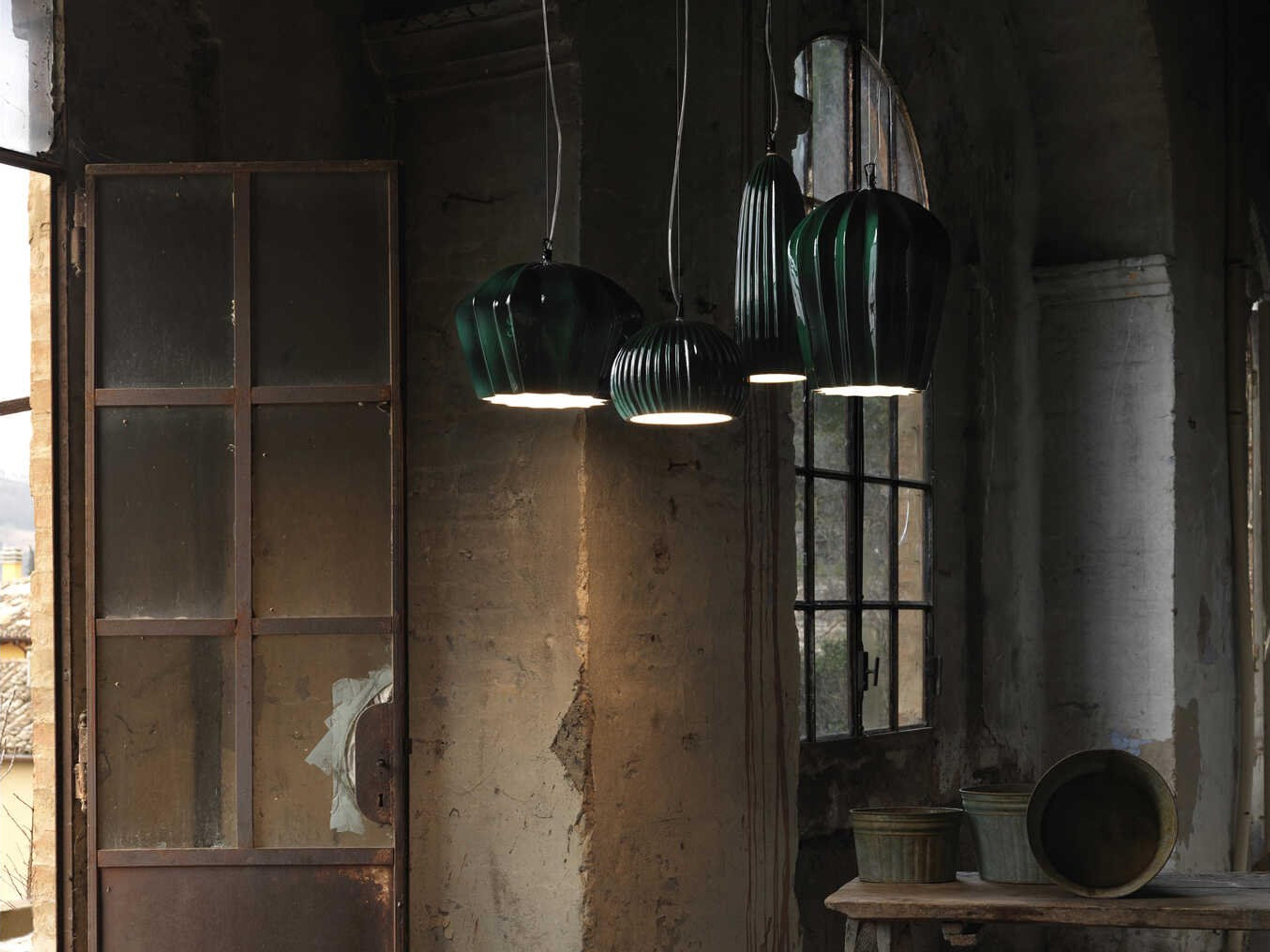 Karman Sahara 1-Light Green Dome Mini Pendant