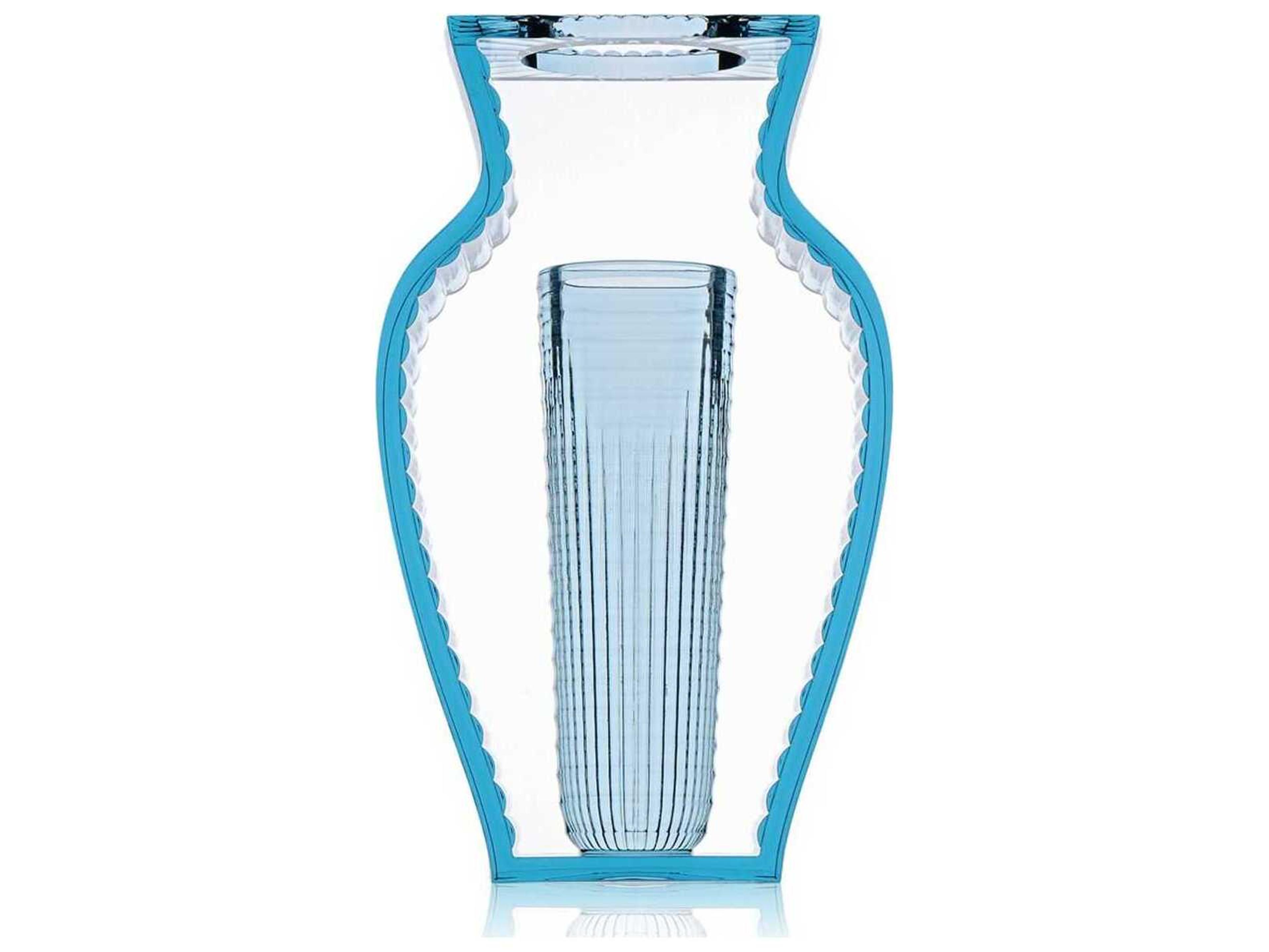 Kartell Outdoor I-shine Transparent Blue 8'' Vase