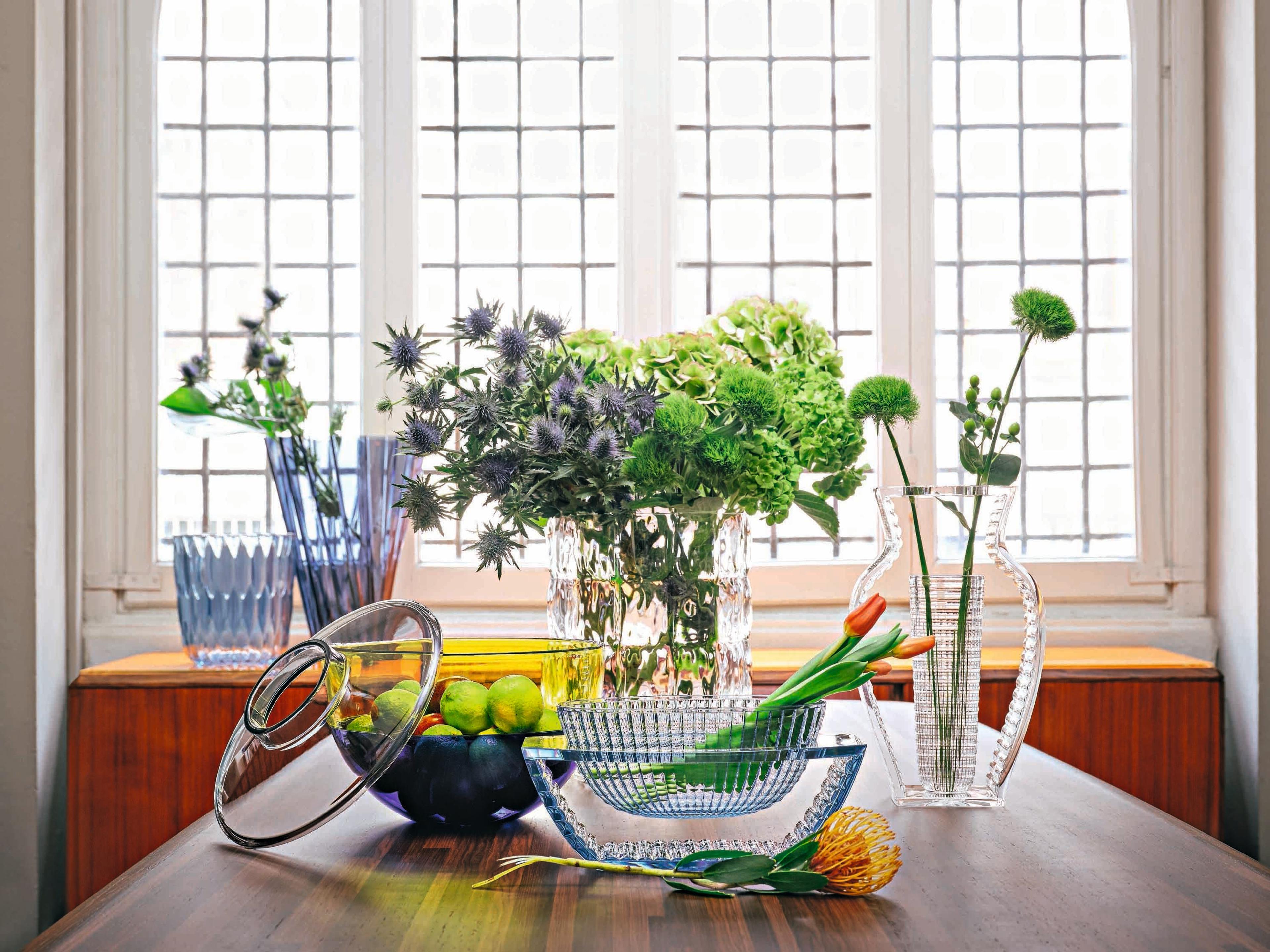 Kartell Outdoor U Shine Blue Transparent 6'' Vase