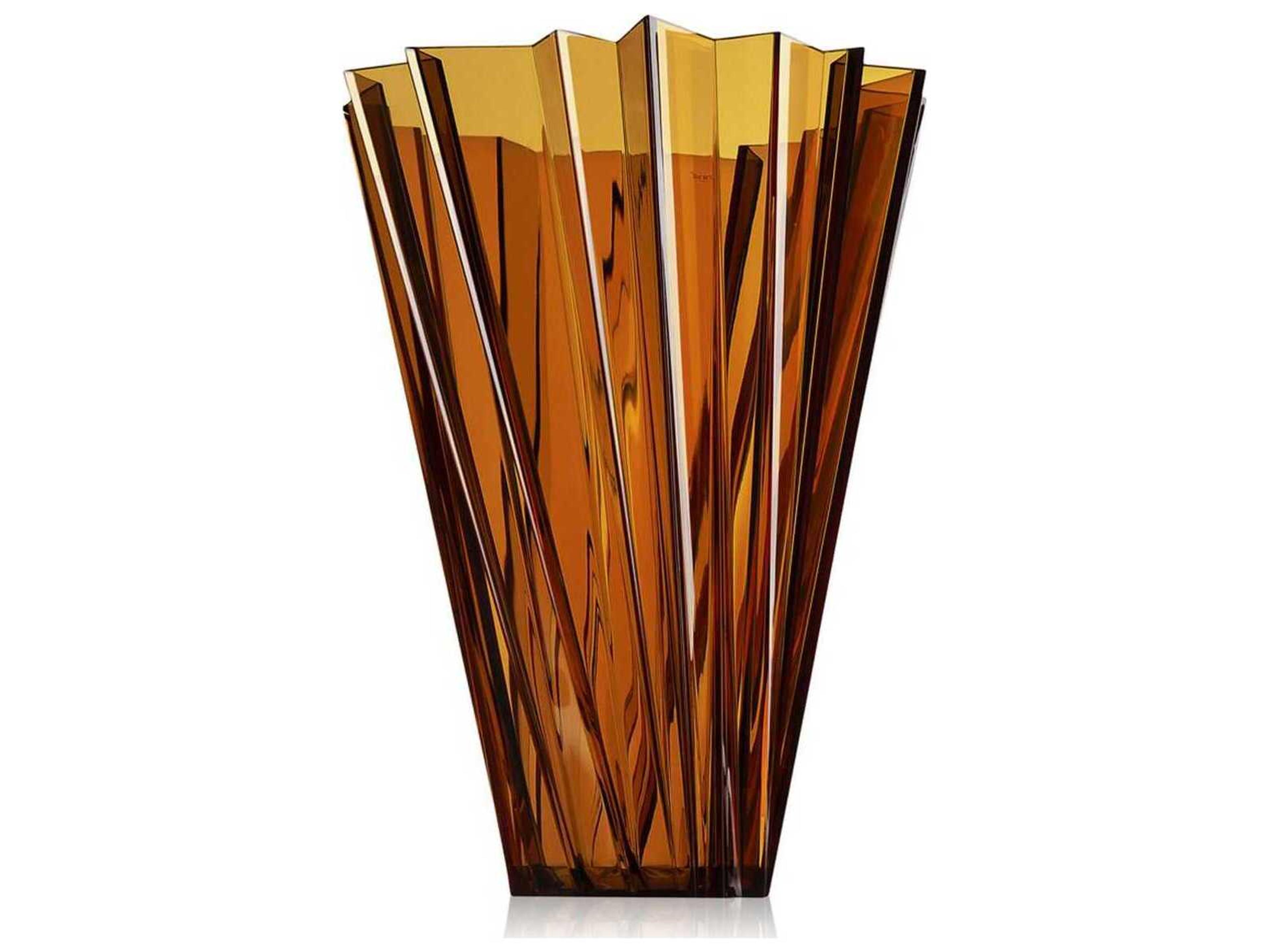 Kartell Outdoor Shanghai Amber Transparent 14'' Vase