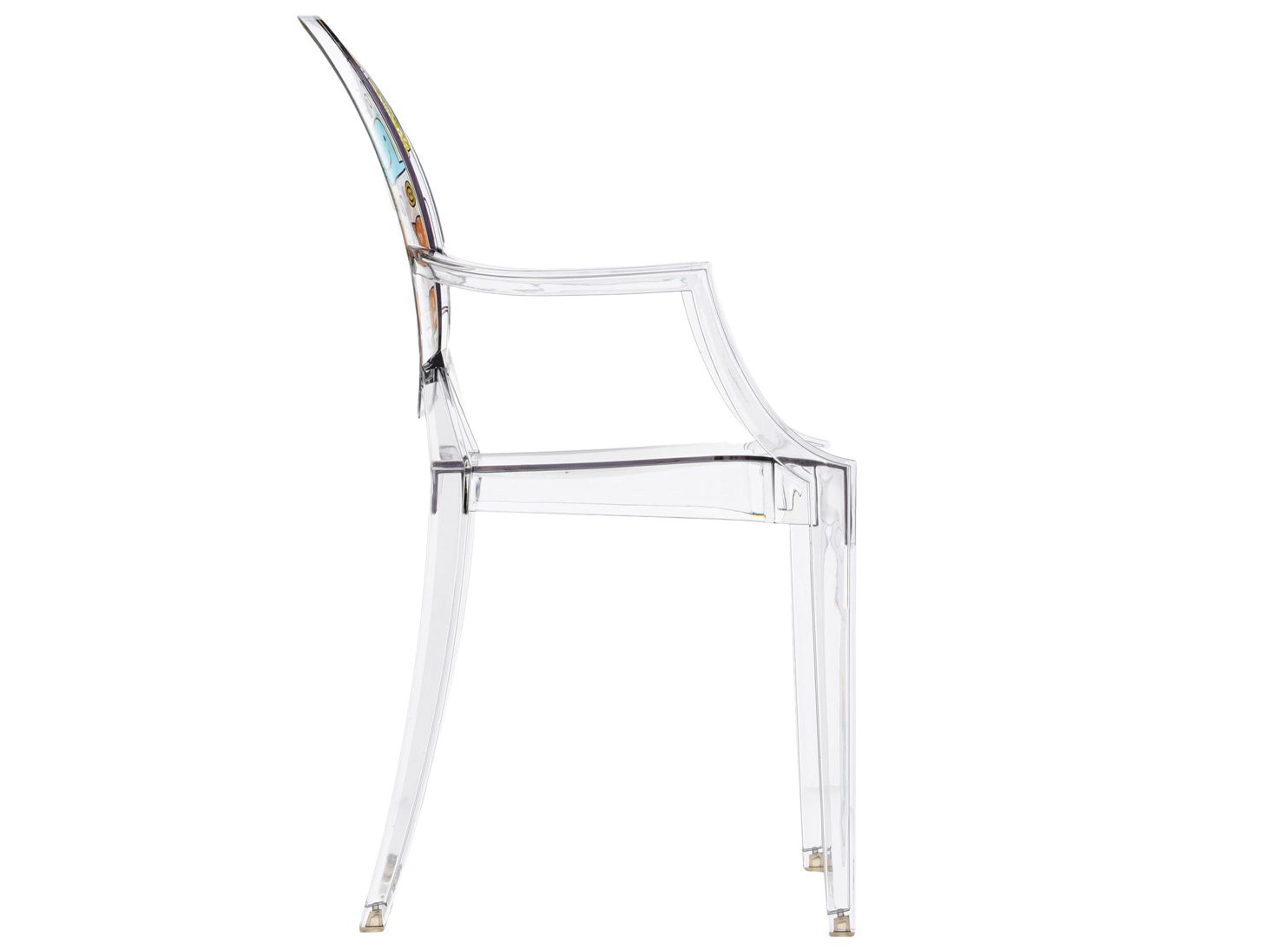 Kartell Outdoor Lou Ghost Crystal Drawings Resin Kid Dining Chair