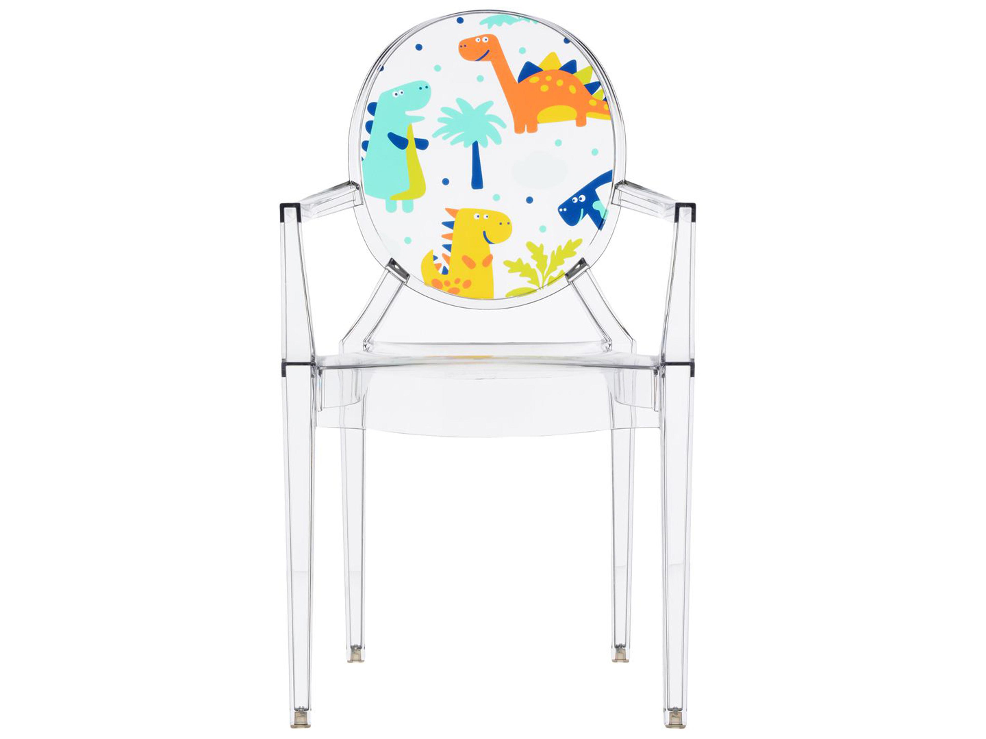 Kartell Outdoor Lou Ghost Crystal Dinosaur Resin Kid Dining Chair