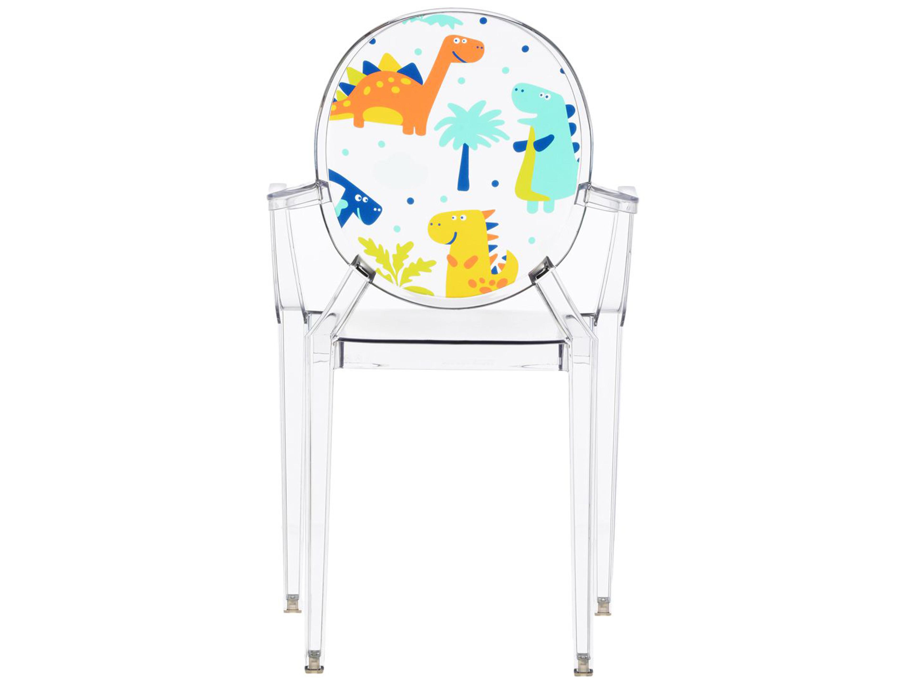 Kartell Outdoor Lou Ghost Crystal Dinosaur Resin Kid Dining Chair