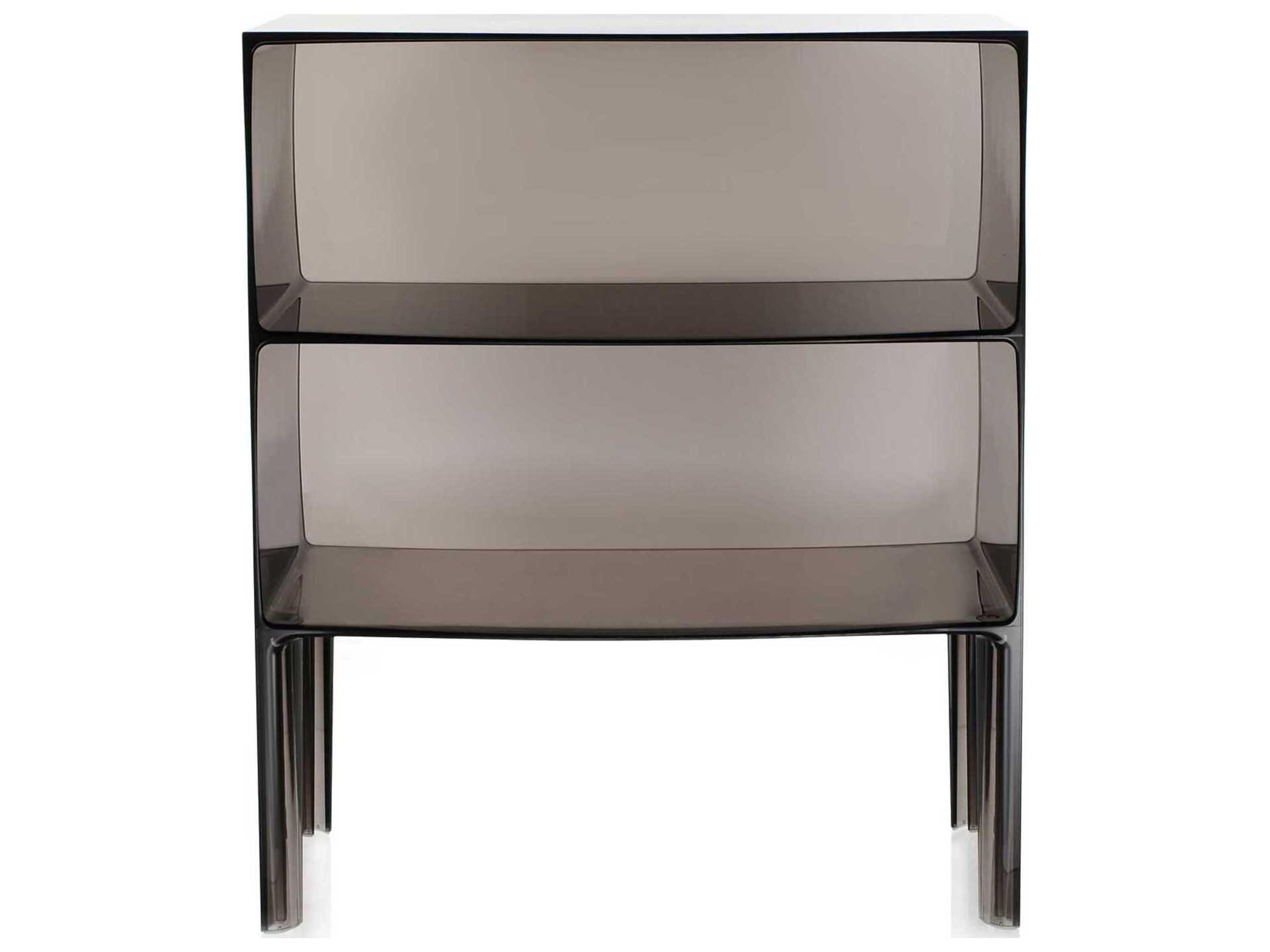 Kartell Outdoor Ghost Buster Transparent Smoke Resin Rectangular Open Cabinet