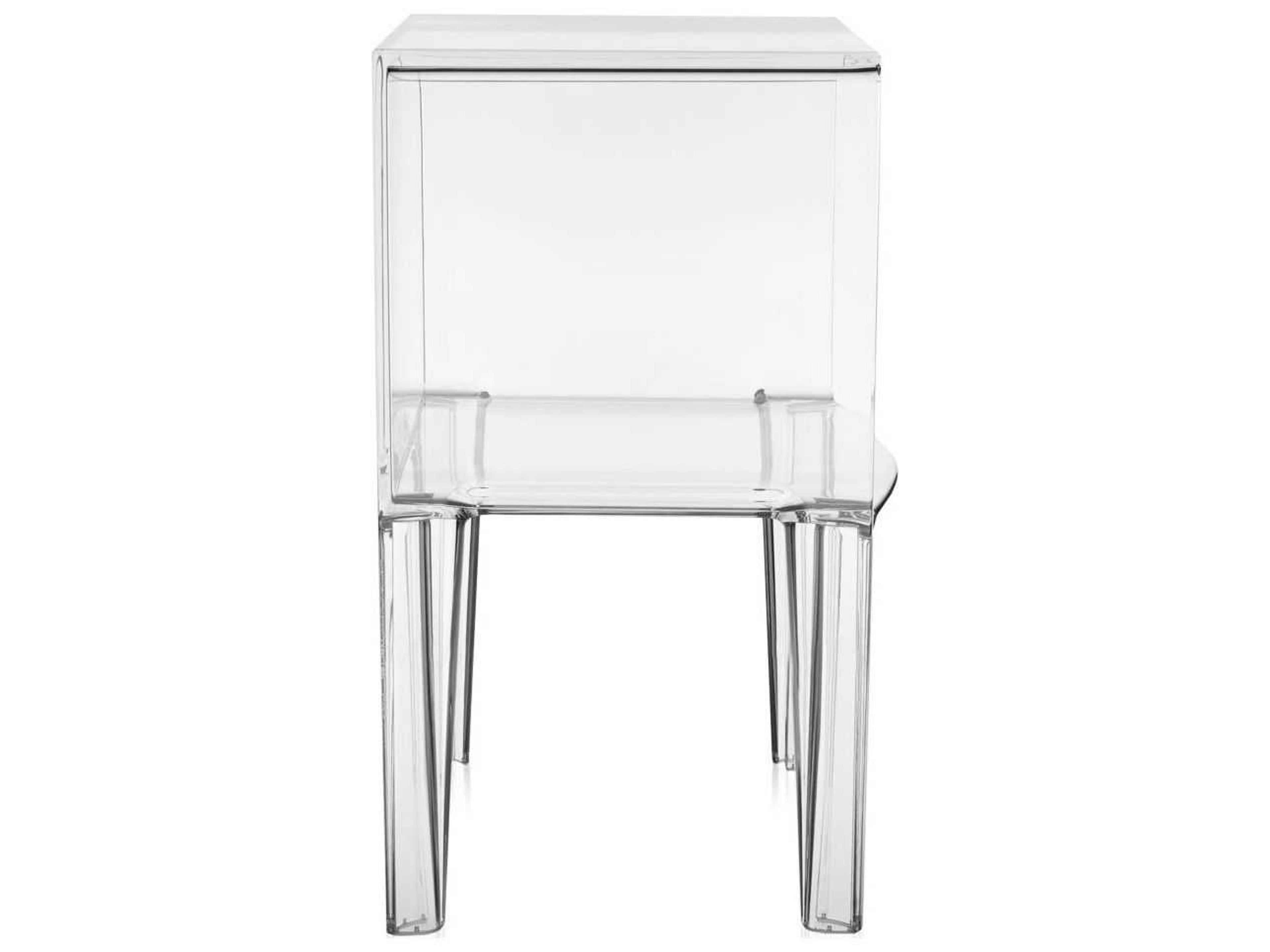 Kartell Outdoor Ghost Buster Transparent Crystal Resin Rectangular End Table
