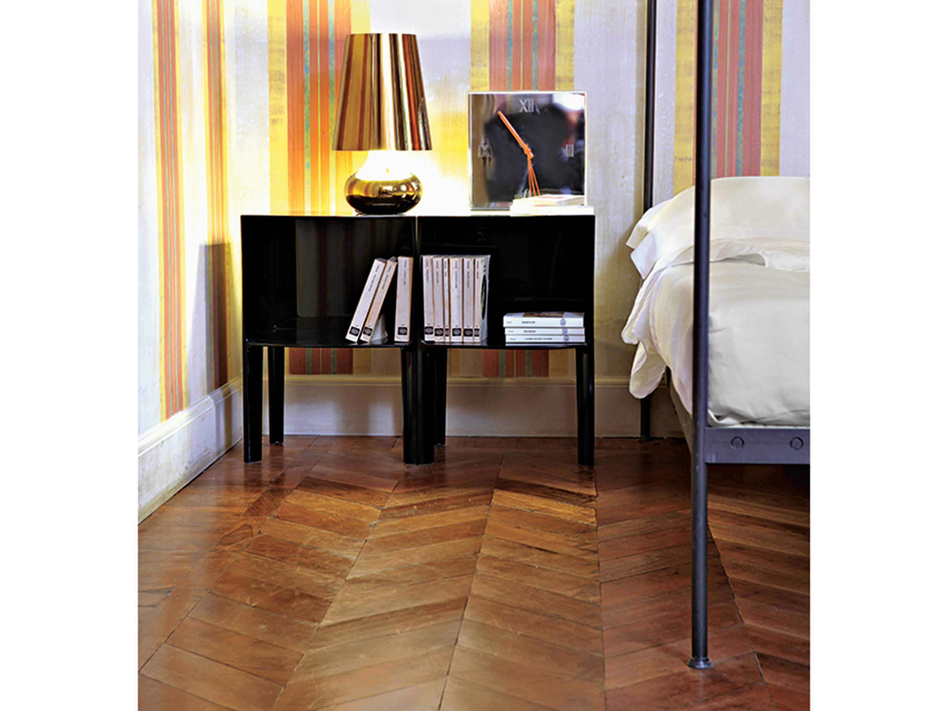 Kartell Outdoor Ghost Buster Opaque Black Resin Rectangular End Table