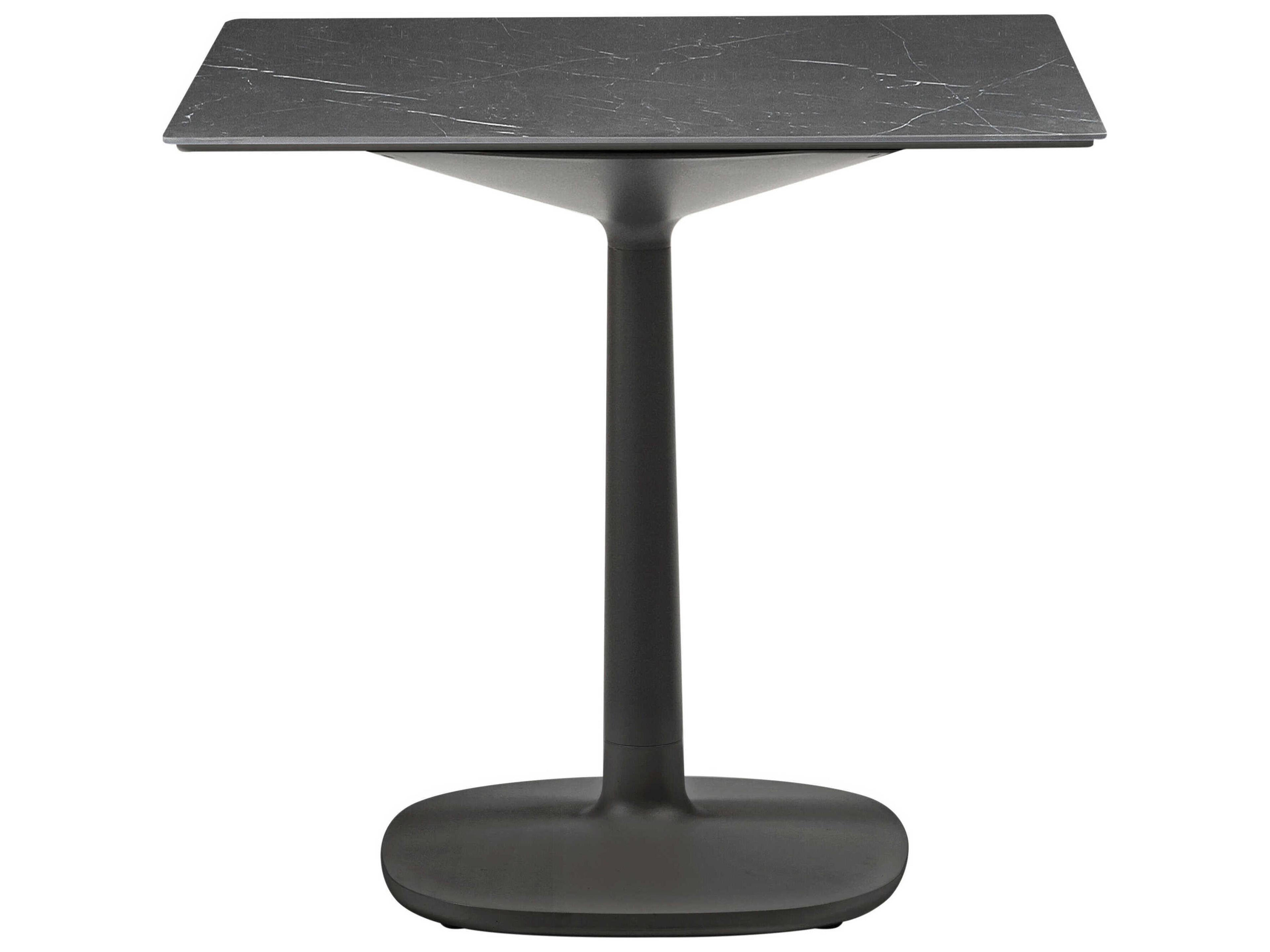 Multiplo Black Marble / Black Die-Cast Aluminum Square Dining Table
