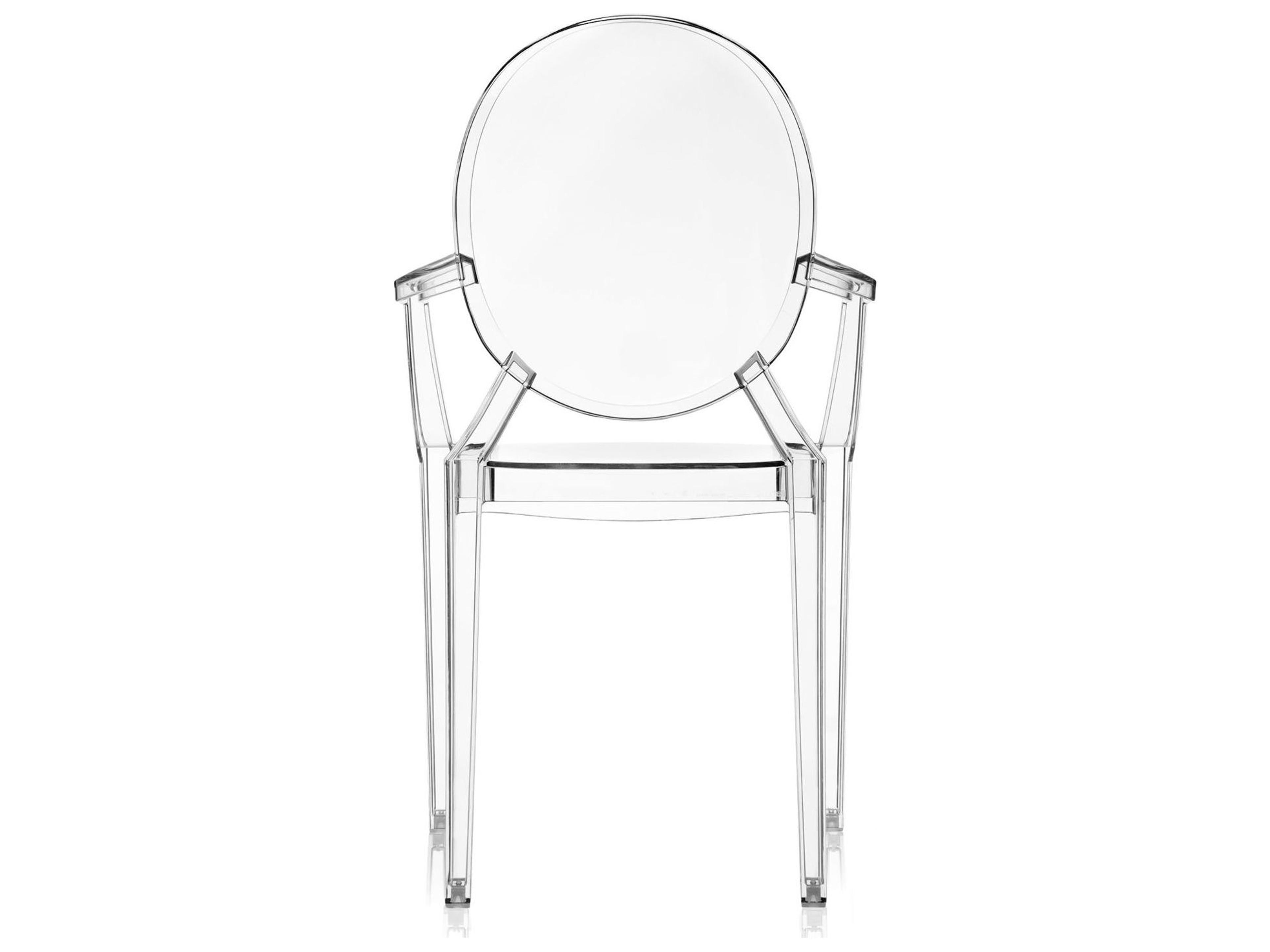 Kartell Outdoor Louis Ghost Crystal Resin Dining Arm Chair  (Sold in 4)