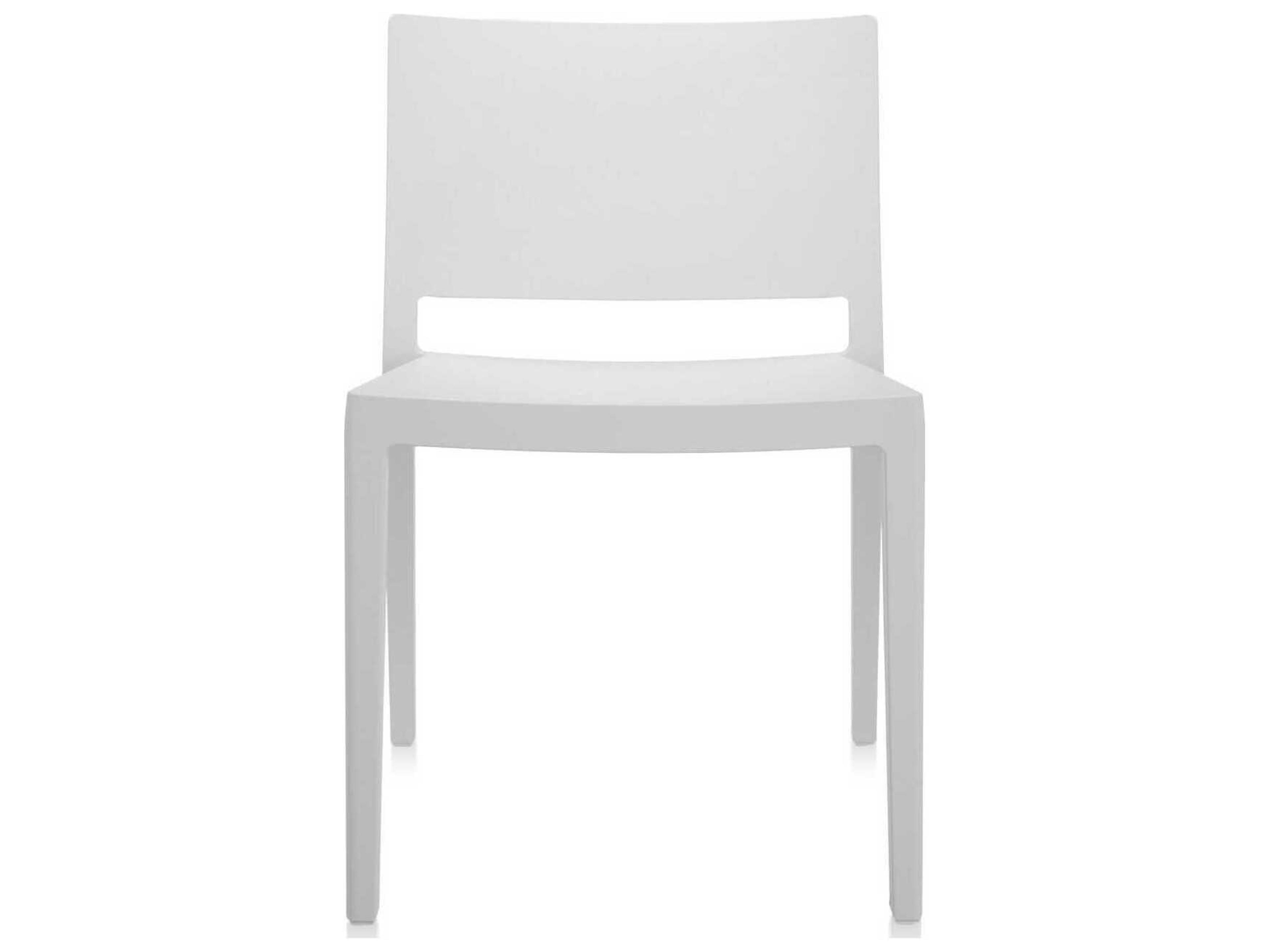 Kartell Outdoor Lizz Mat White Resin Dining Side Chair  (Sold in 2)