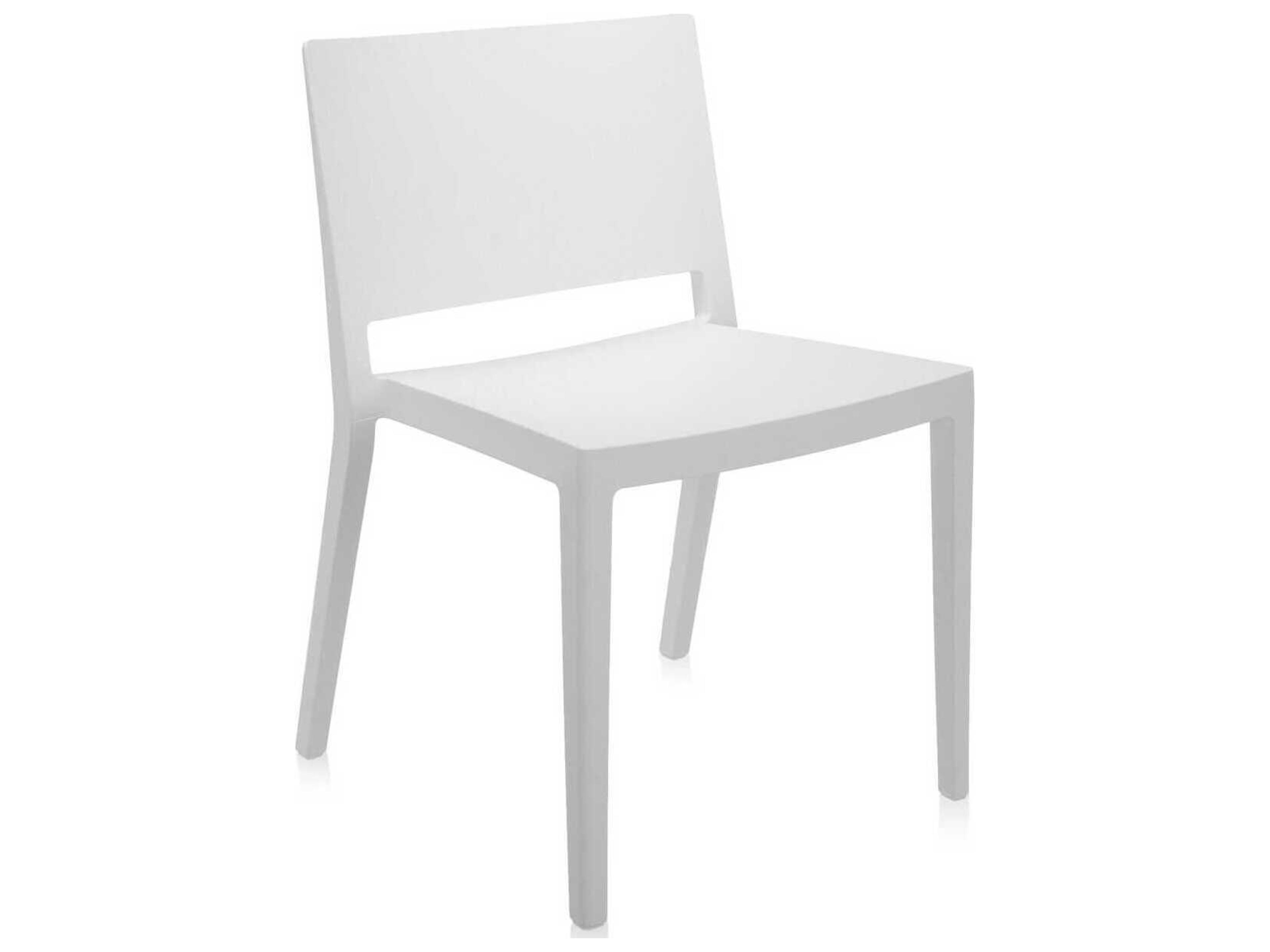 Lizz Mat White Resin Dining Side Chair  (Sold in 2)