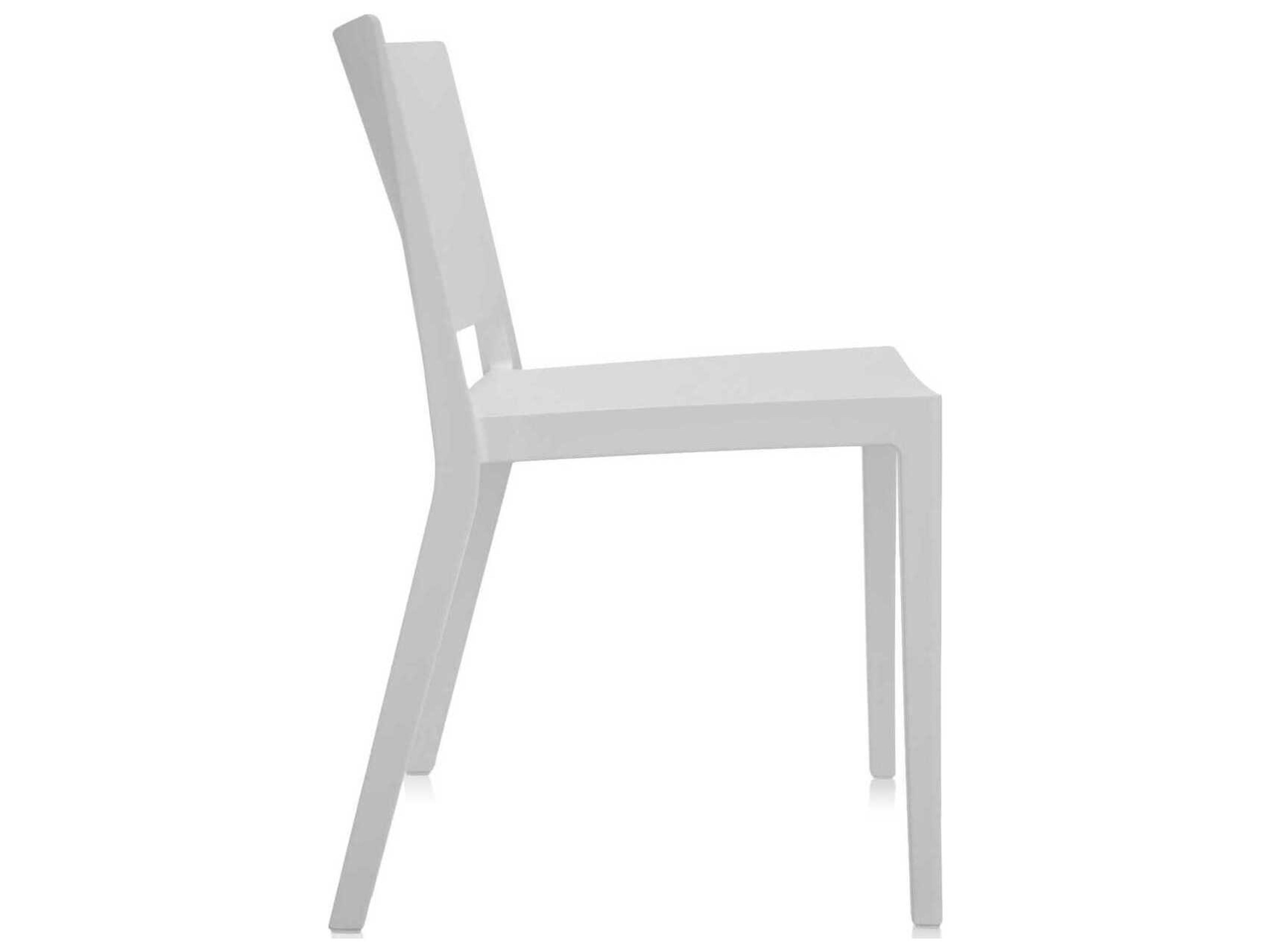 Kartell Outdoor Lizz Mat White Resin Dining Side Chair  (Sold in 2)