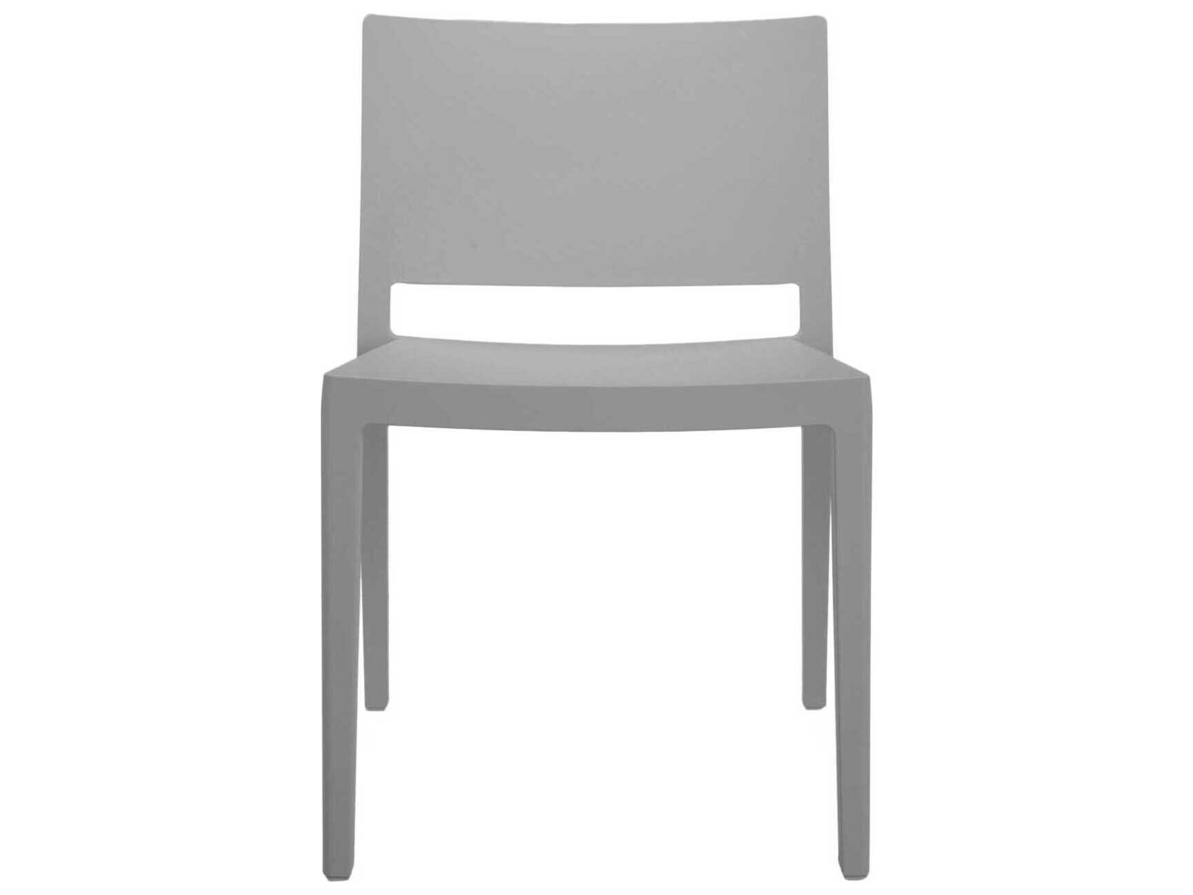 Kartell Outdoor Lizz Mat Grey Resin Dining Side Chair  (Sold in 2)