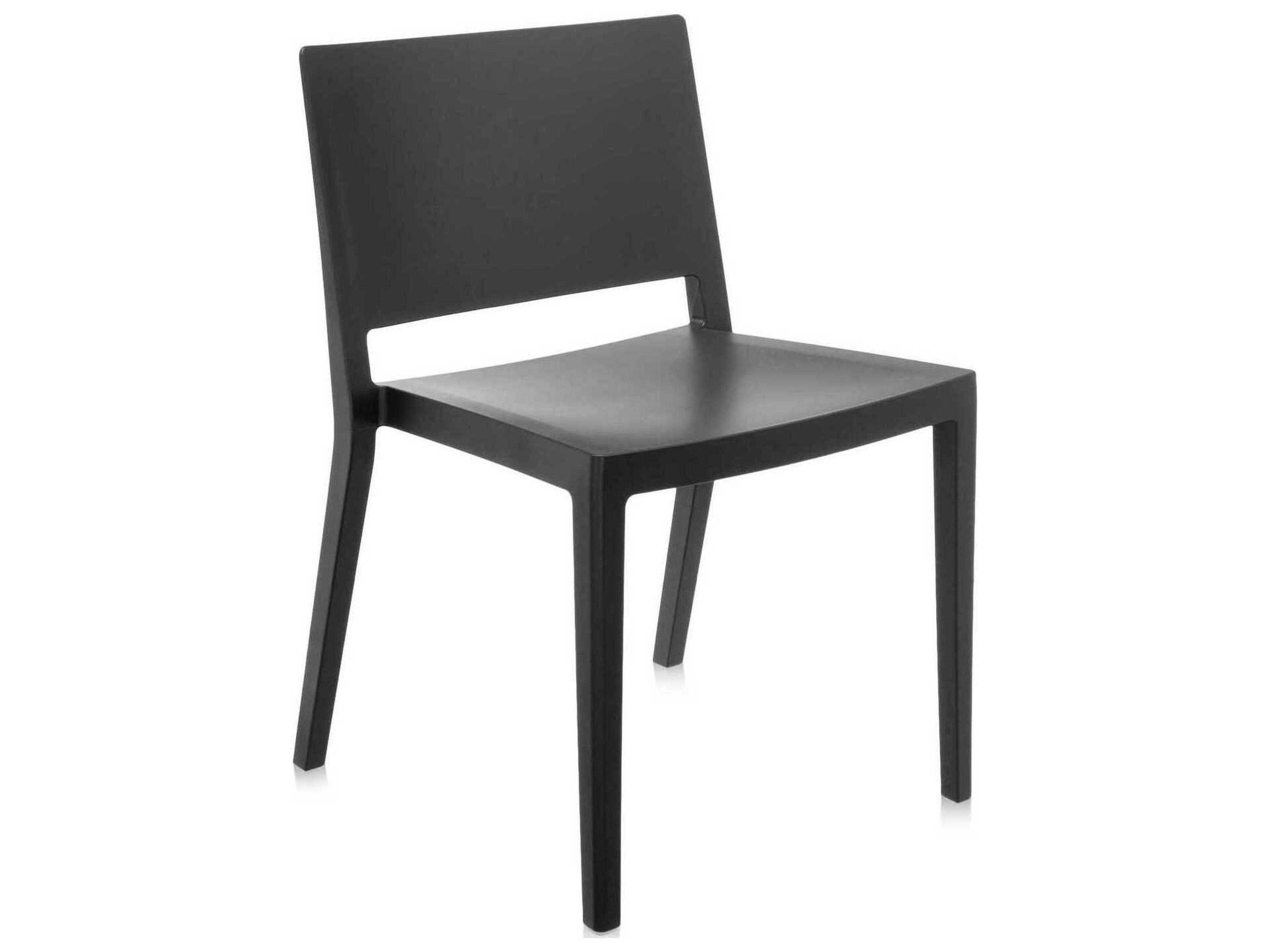 Lizz Mat Black Resin Dining Side Chair  (Sold in 2)