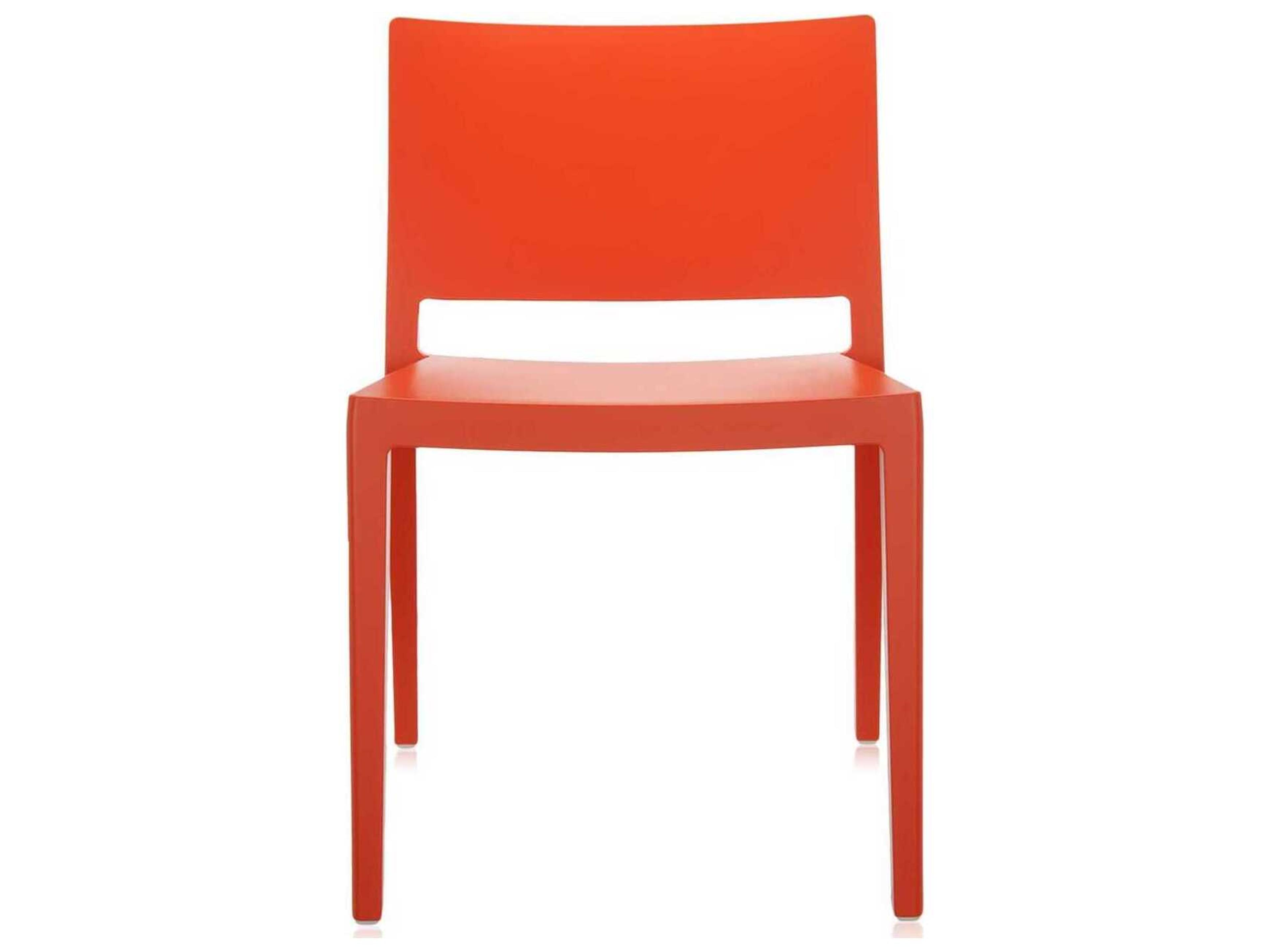 Kartell Outdoor Lizz Mat Orange Resin Dining Side Chair  (Sold in 2)