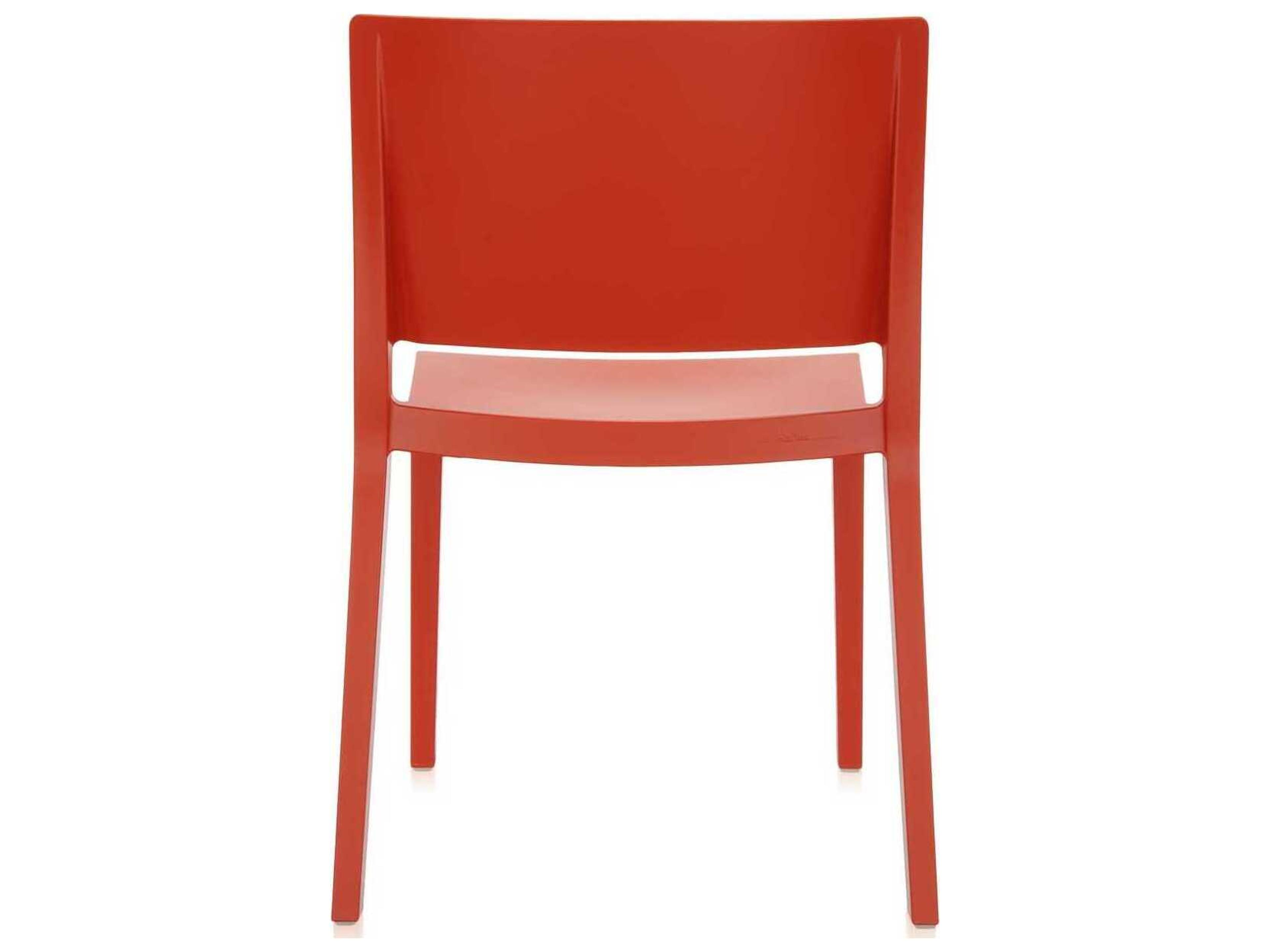 Kartell Outdoor Lizz Mat Orange Resin Dining Side Chair  (Sold in 2)