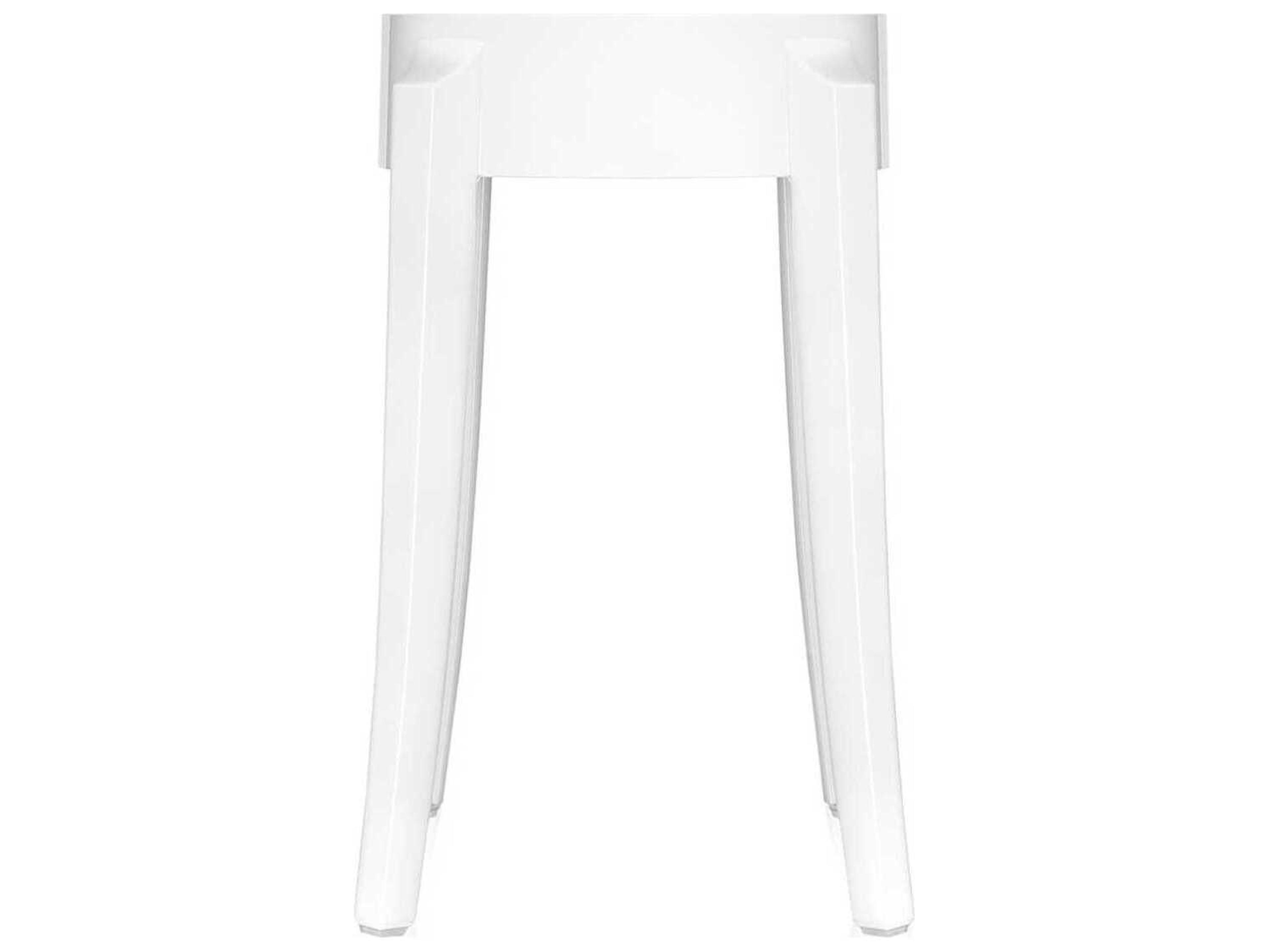Kartell Outdoor Charles Ghost Glossy White Resin Dining Stool  (Sold in 2)