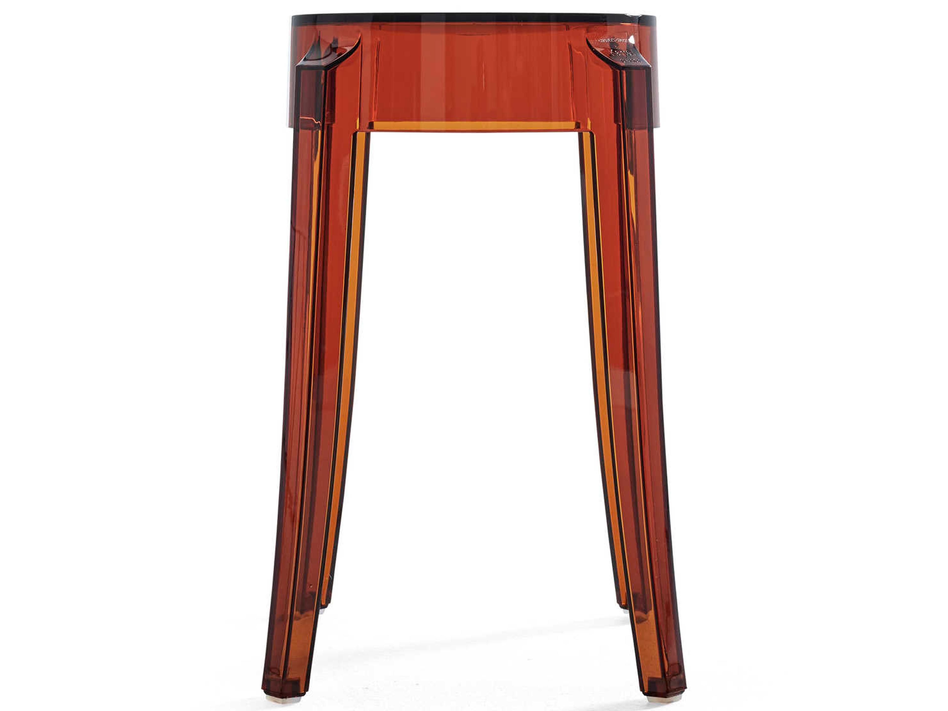 Kartell Outdoor Charles Ghost Amber Resin Dining Chair  (Sold in 2)