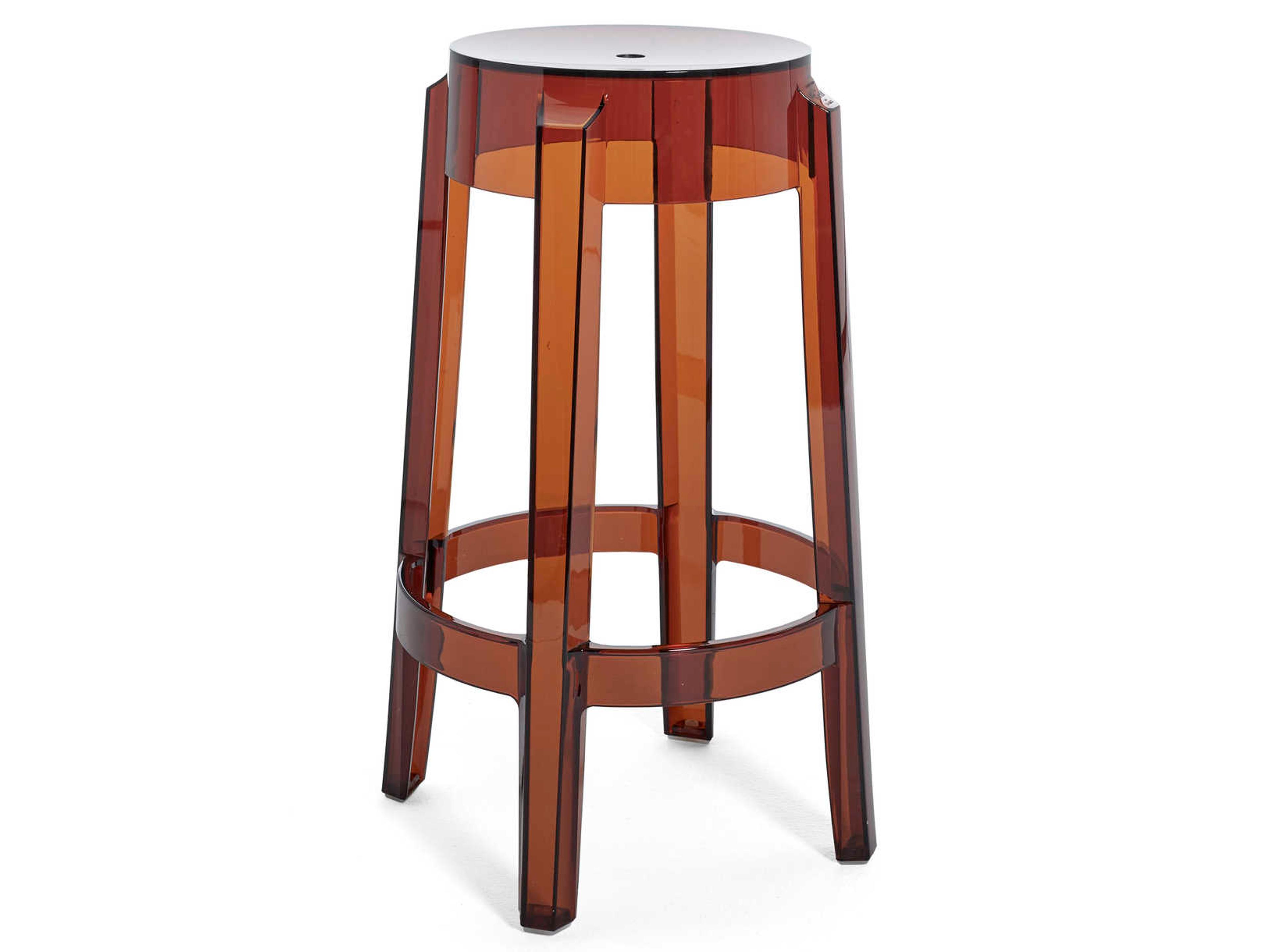Charles Ghost Amber Resin Counter Stool  (Sold in 2)