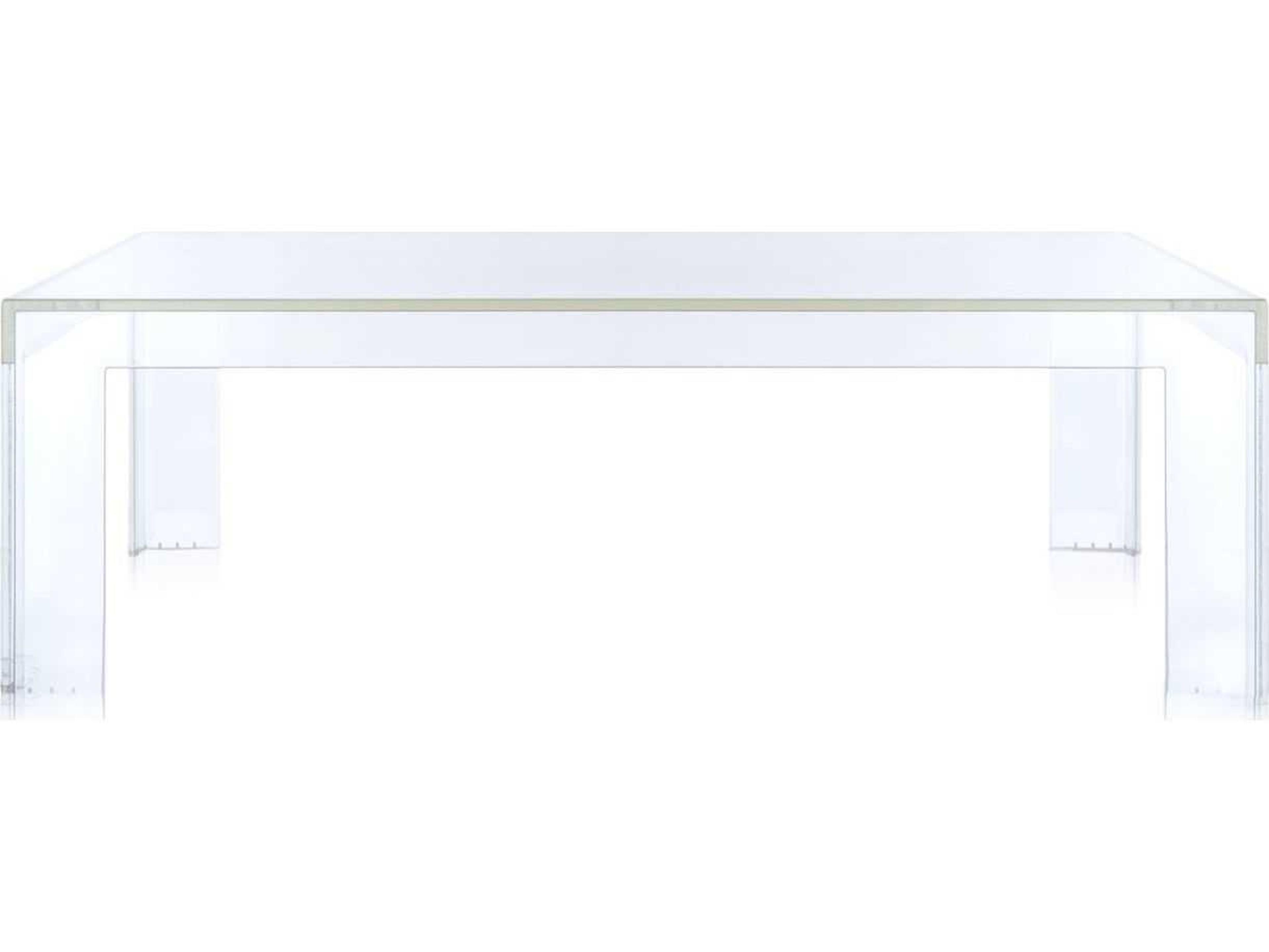 Kartell Outdoor Invisible Transparent Crystal Resin Square Coffee Table