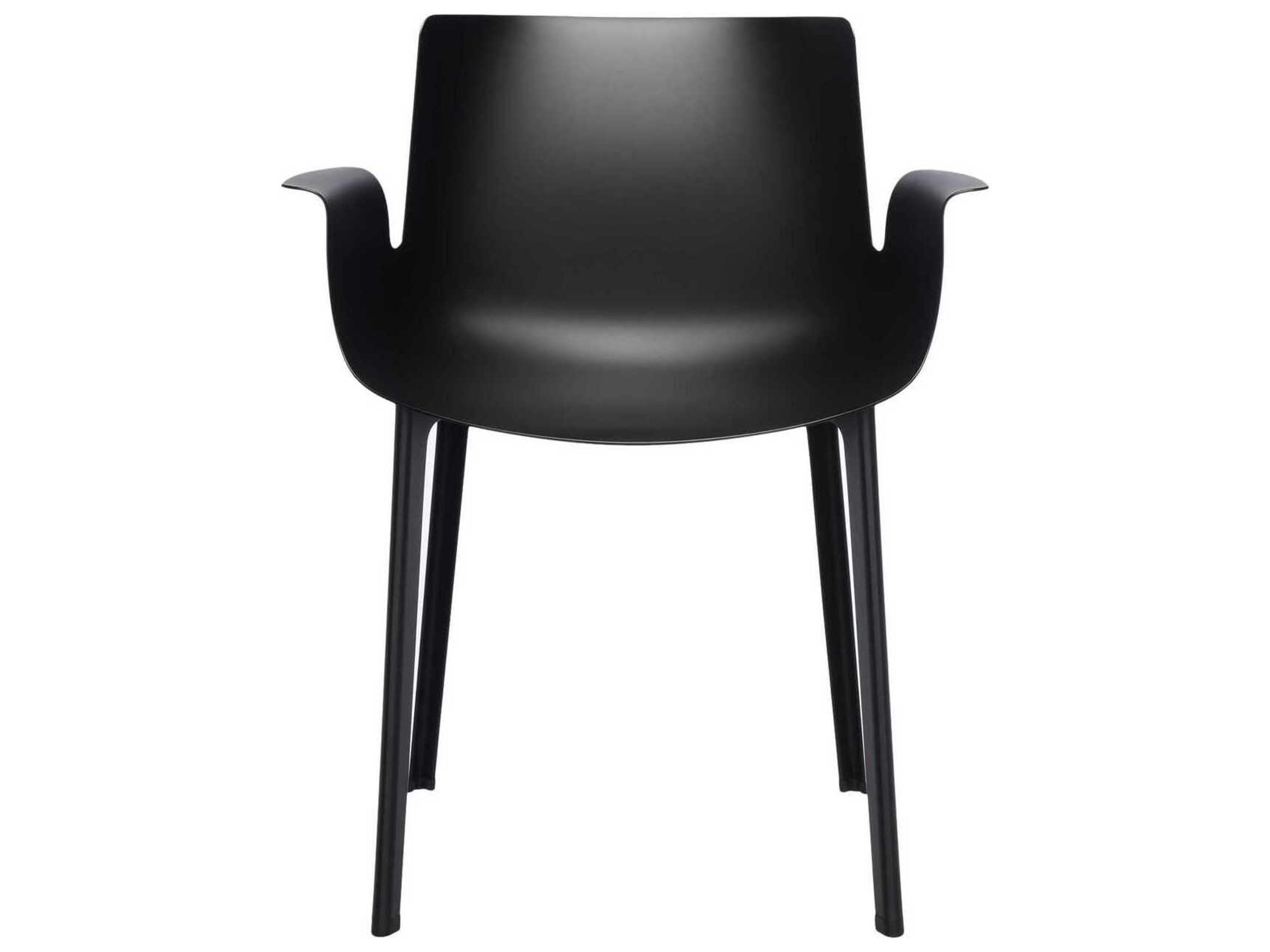 Kartell Outdoor Piuma Opaque Black Resin Dining Arm Chair