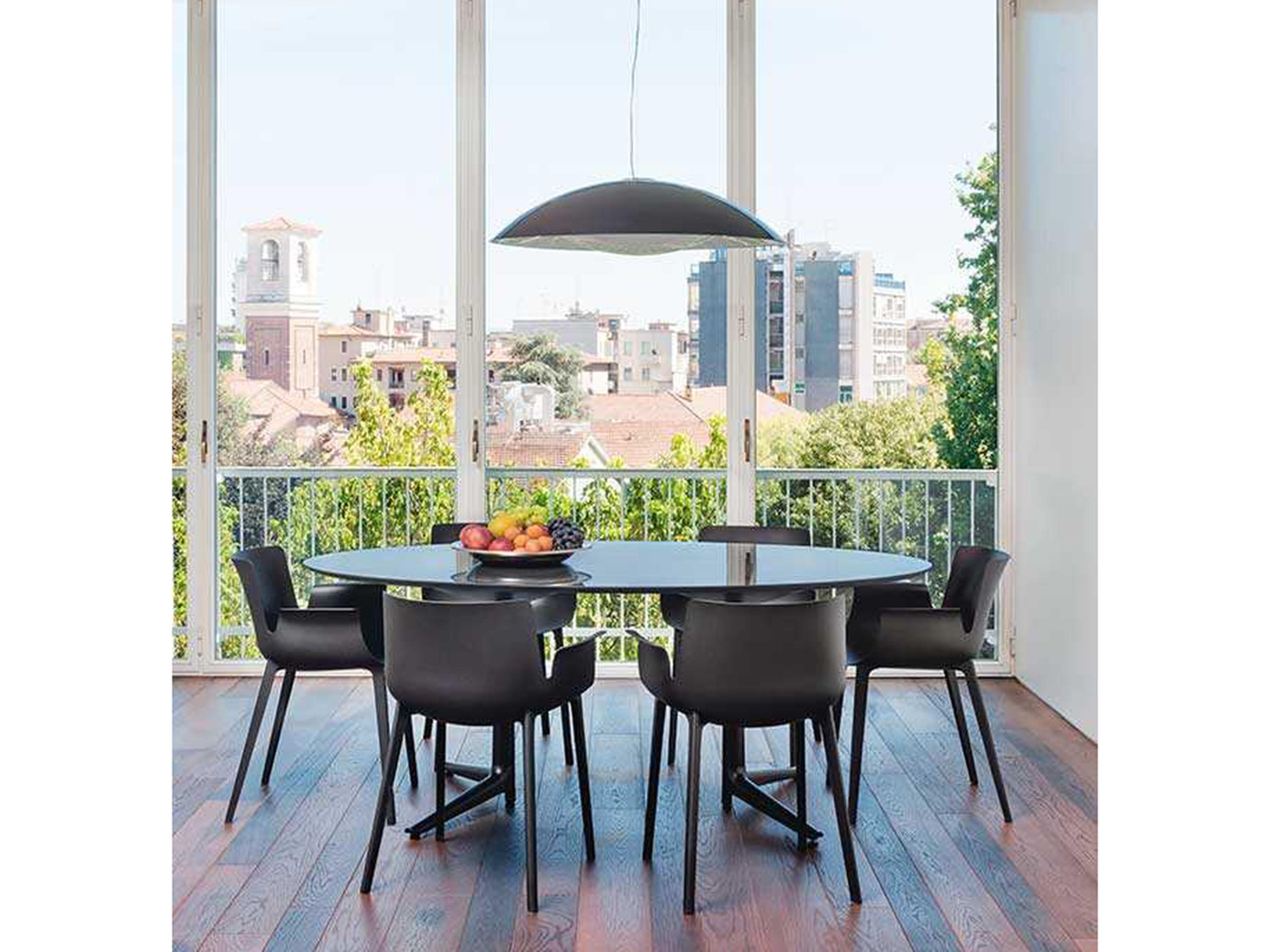 Kartell Outdoor Piuma Opaque Black Resin Dining Arm Chair