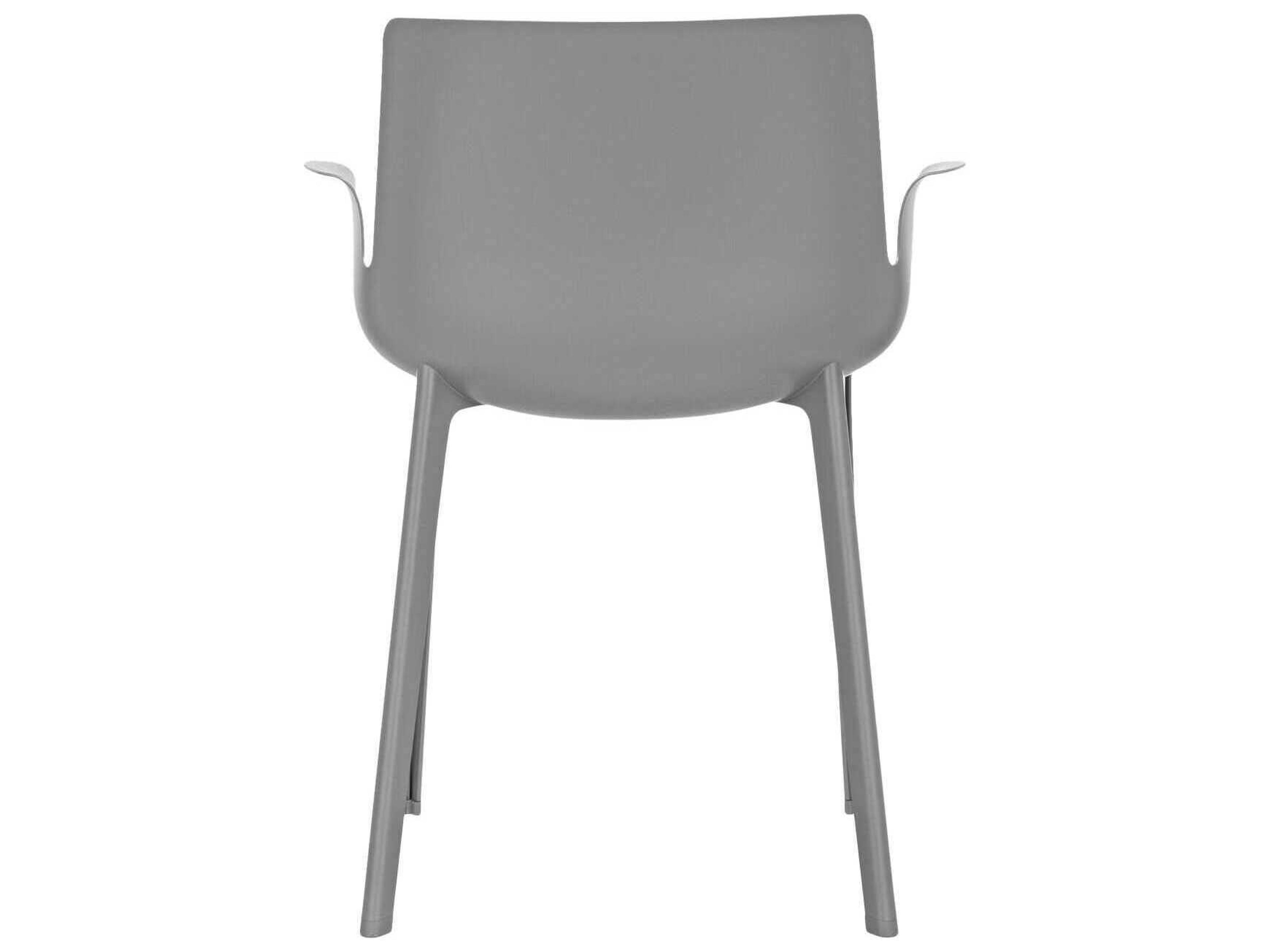 Kartell Outdoor Piuma Opaque Gray Resin Dining Arm Chair