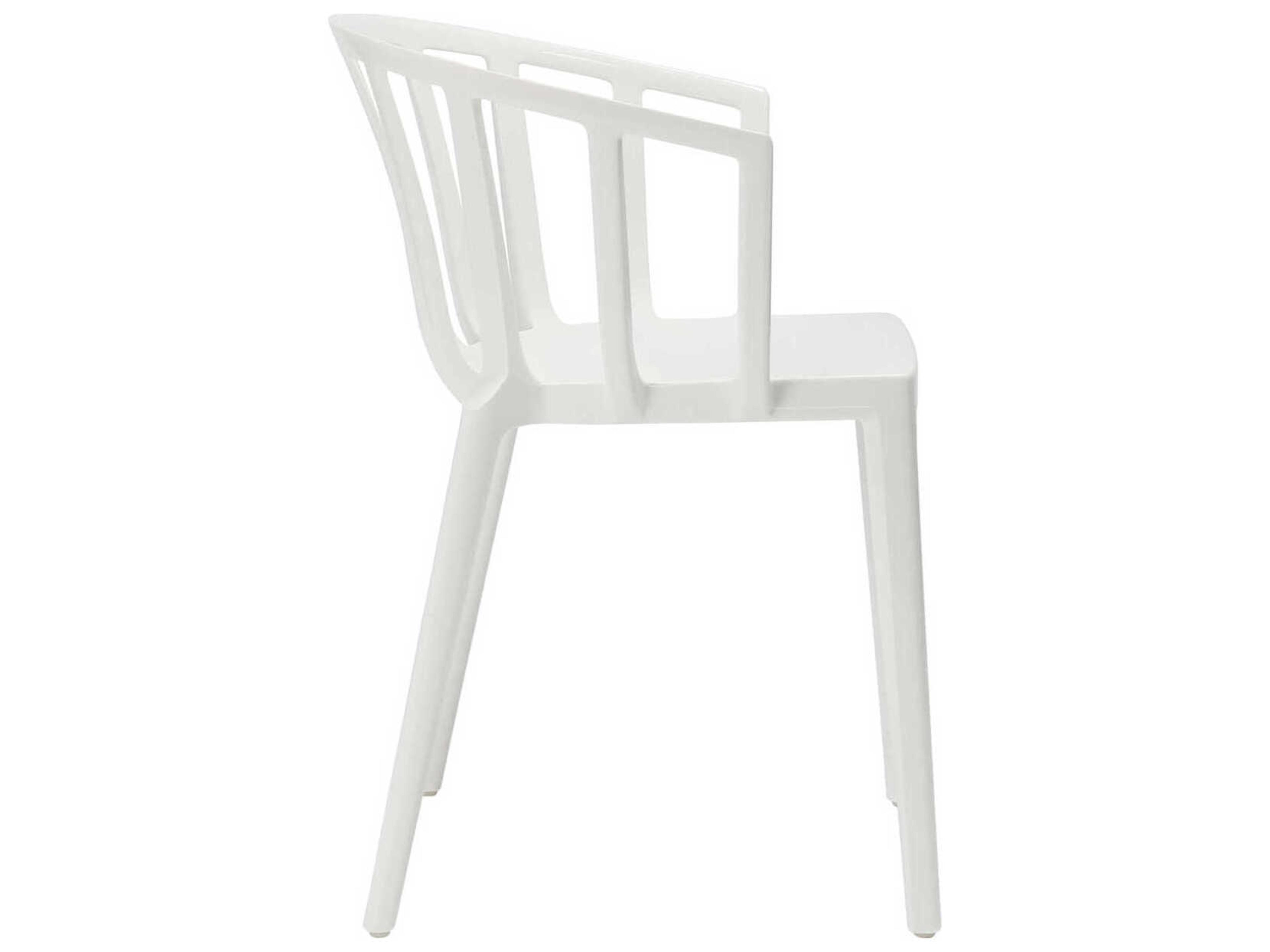 Kartell Outdoor Venice White Resin Dining Arm Chair  (Sold in 2)
