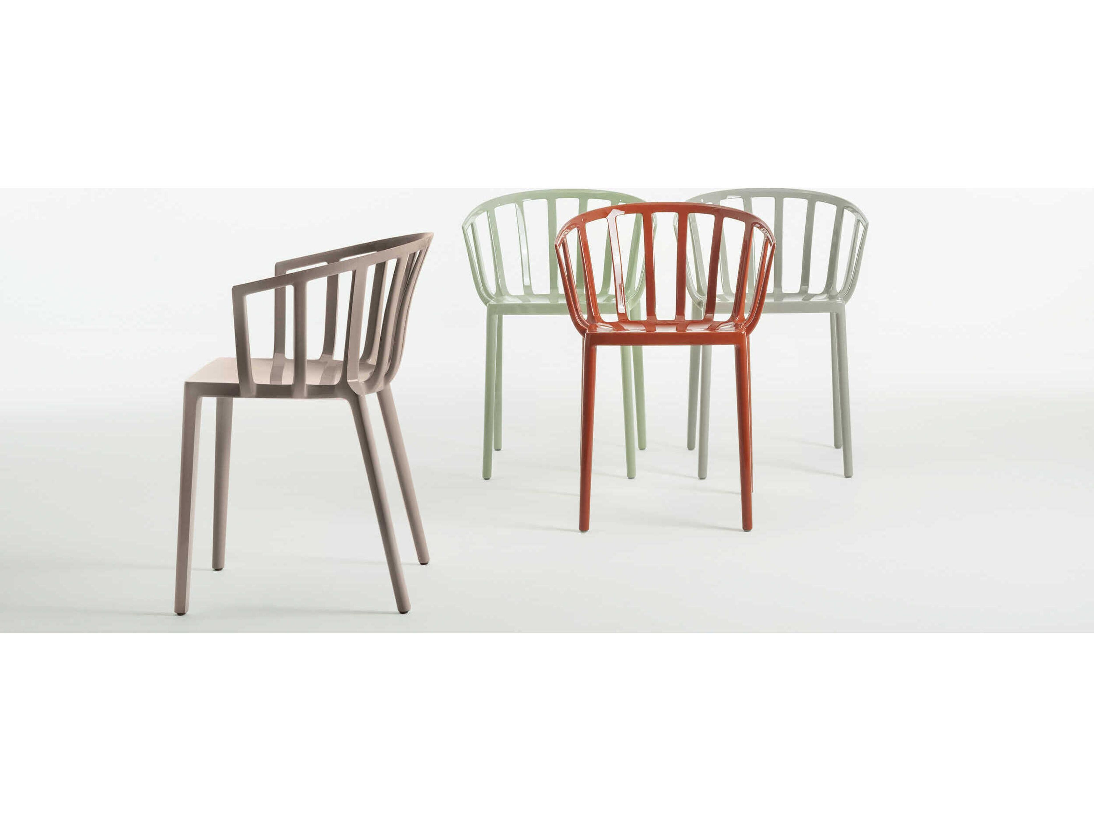 Kartell Outdoor Venice Gray Resin Dining Arm Chair  (Sold in 2)