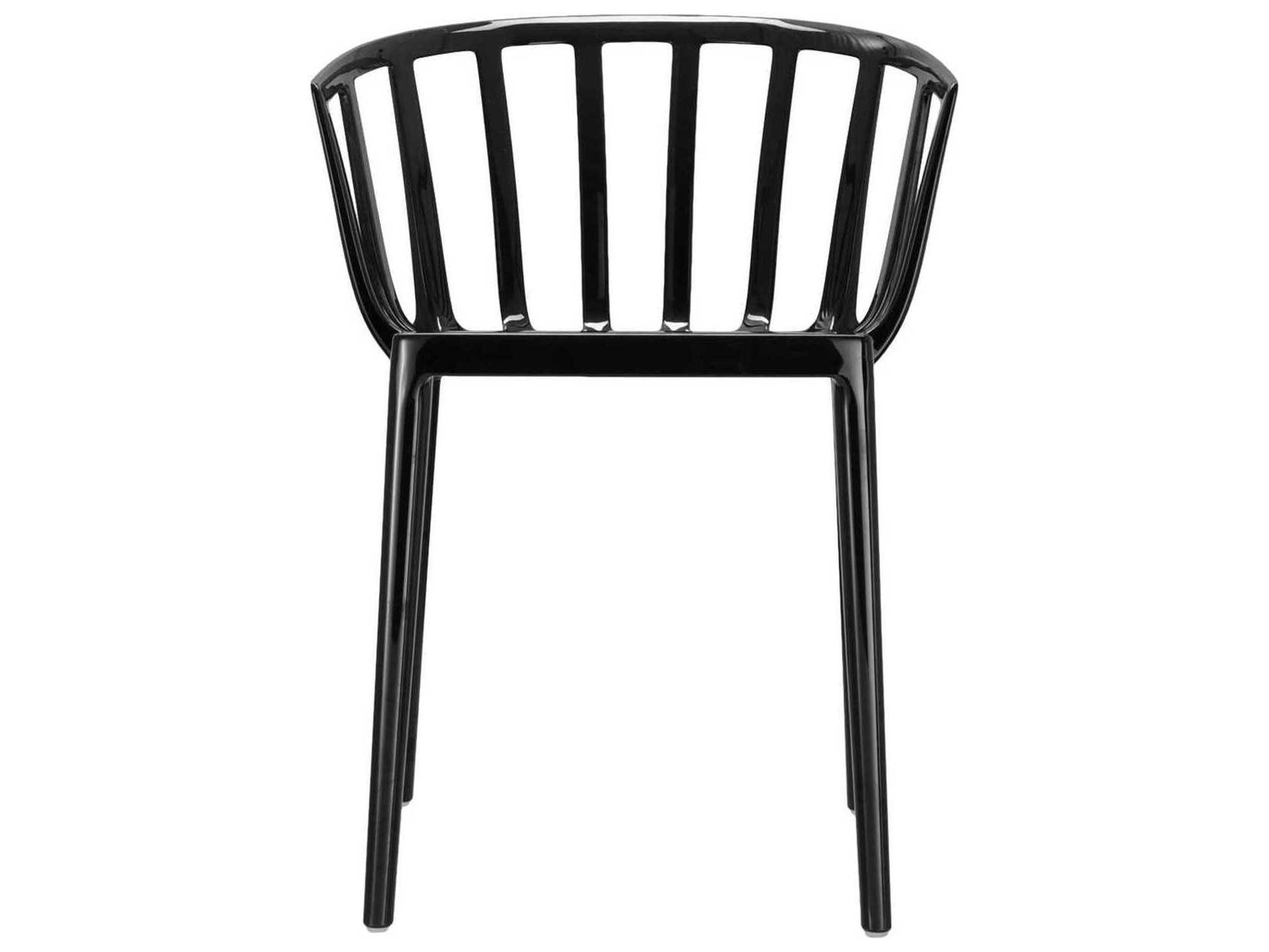 Kartell Outdoor Venice Black Resin Dining Arm Chair  (Sold in 2)