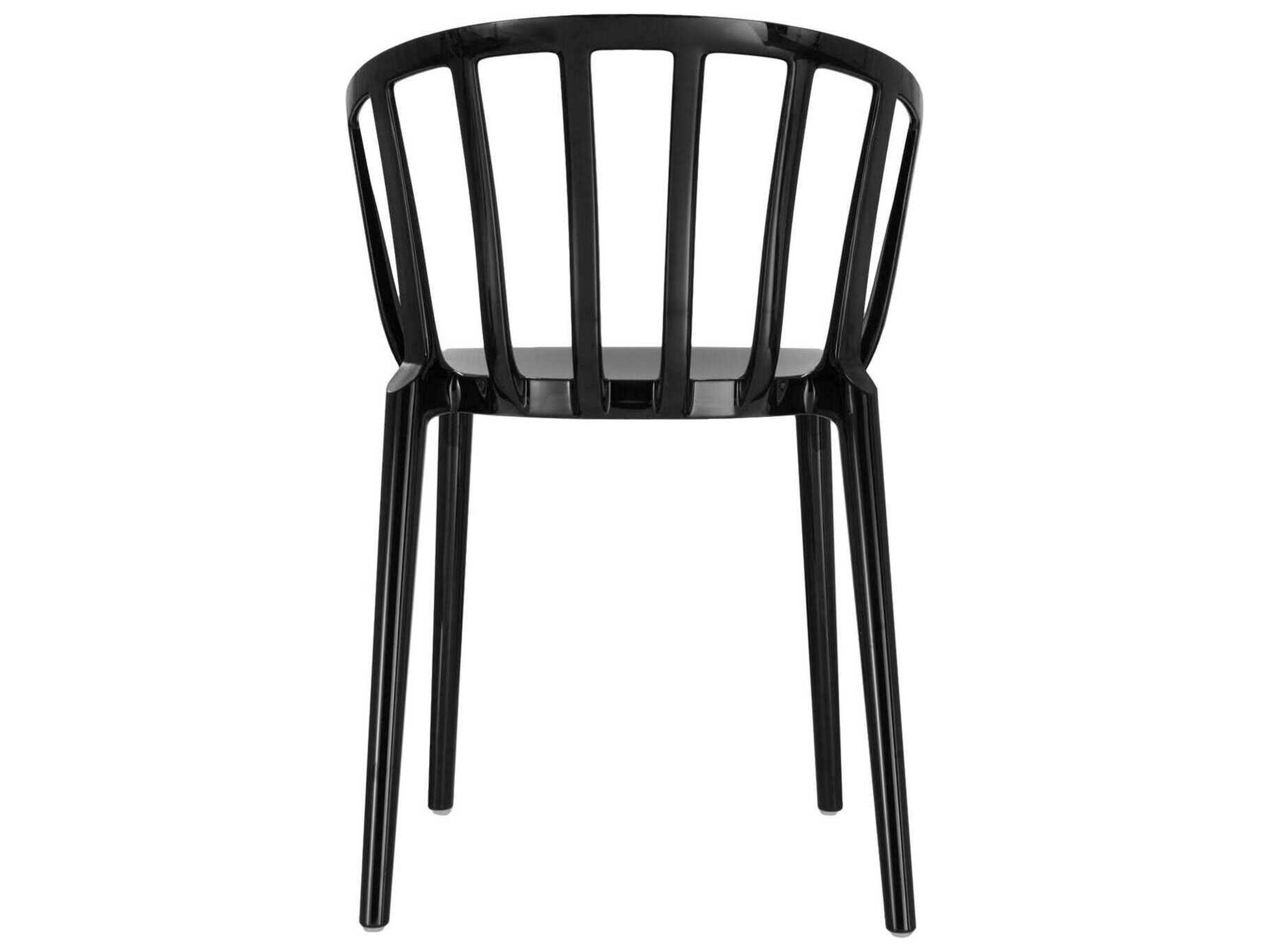 Kartell Outdoor Venice Black Resin Dining Arm Chair  (Sold in 2)