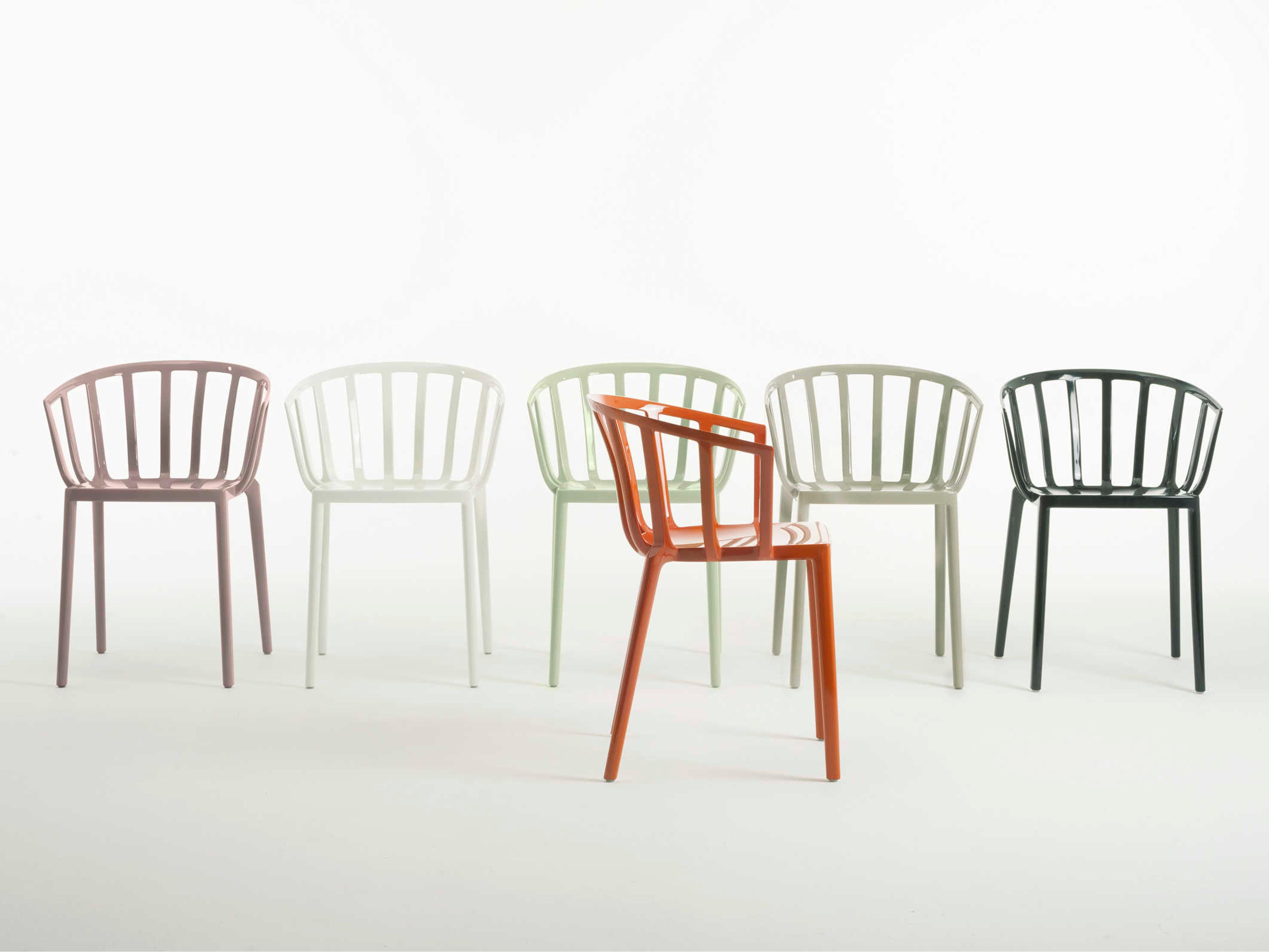 Kartell Outdoor Venice Black Resin Dining Arm Chair  (Sold in 2)