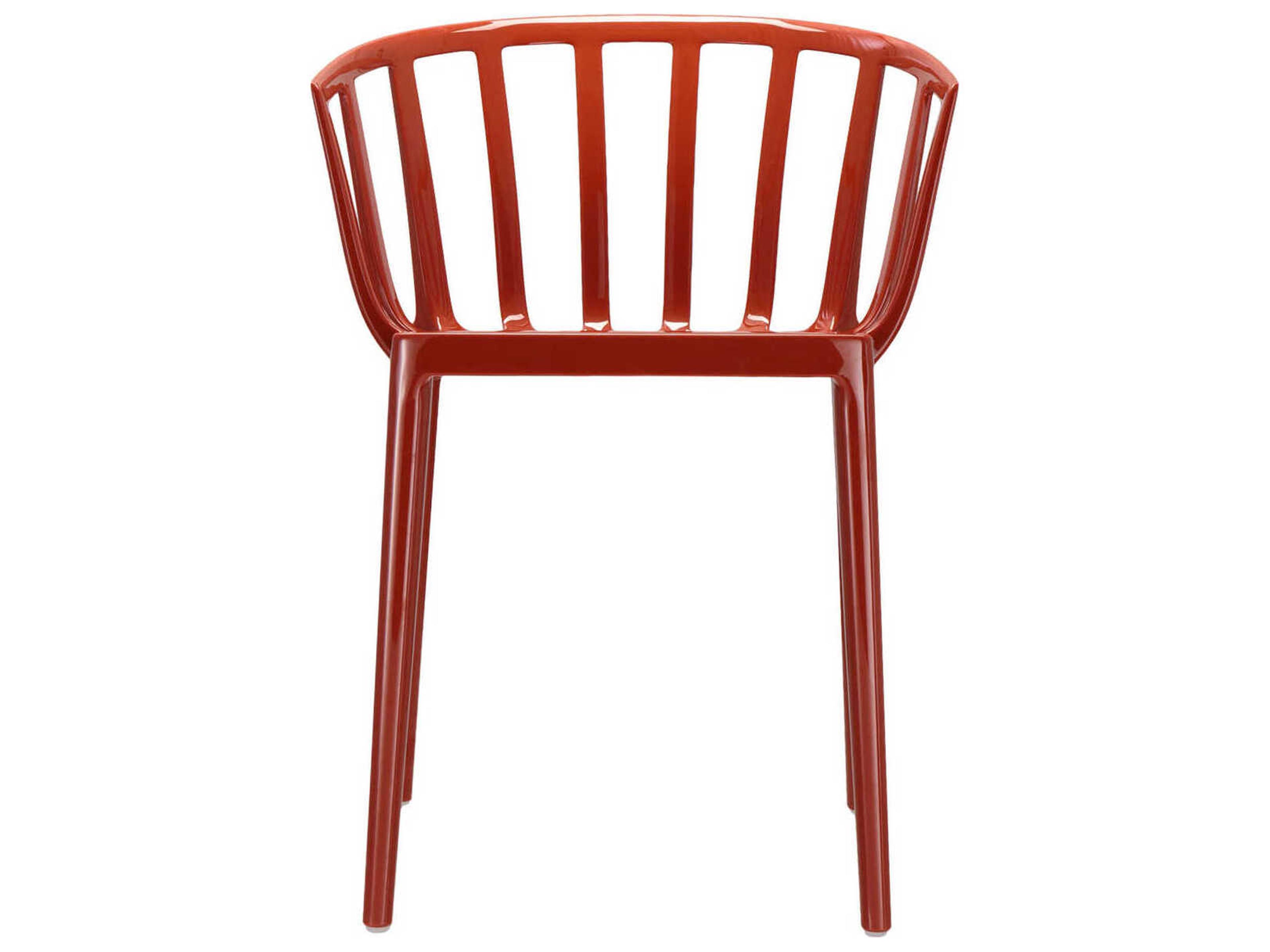 Kartell Outdoor Venice Rusty Orange Resin Dining Arm Chair  (Sold in 2)
