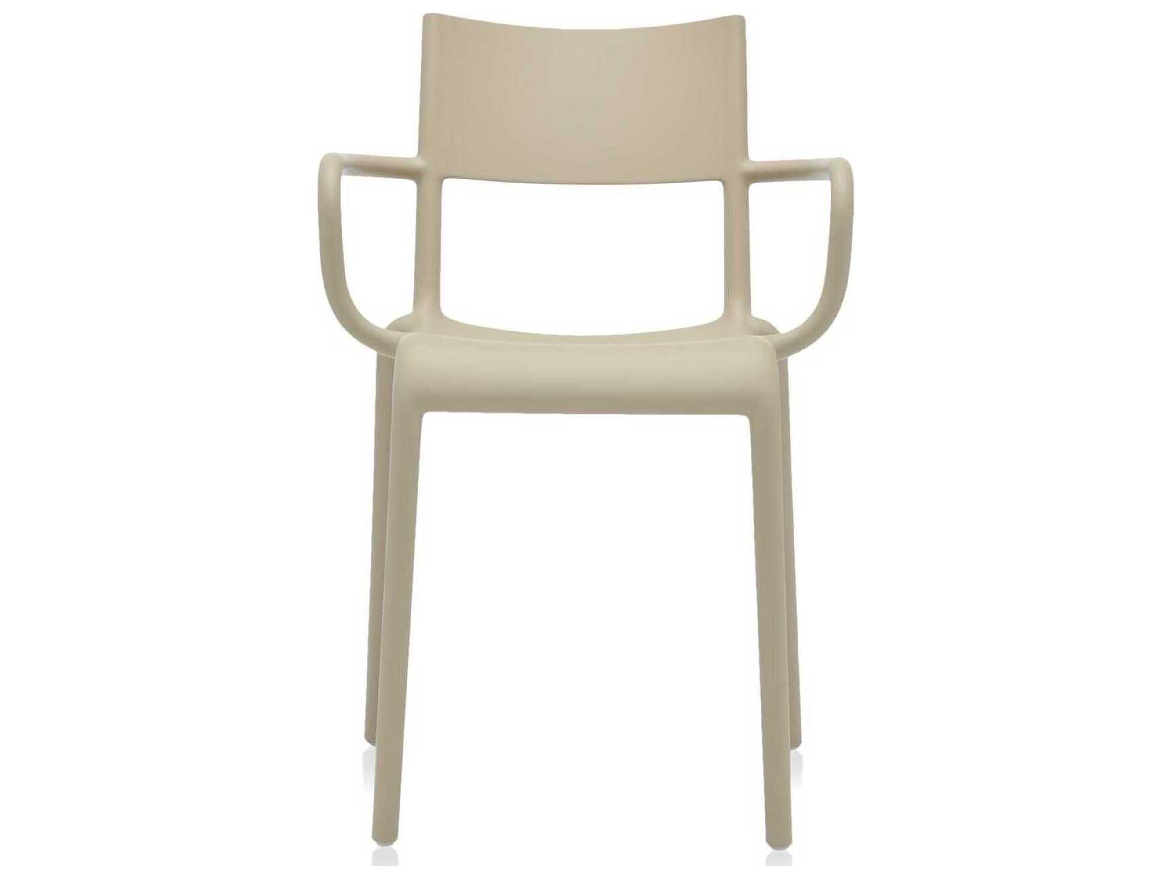 Kartell Outdoor Generic Dove Grey Resin Dining Arm Chair  (Sold in 2)