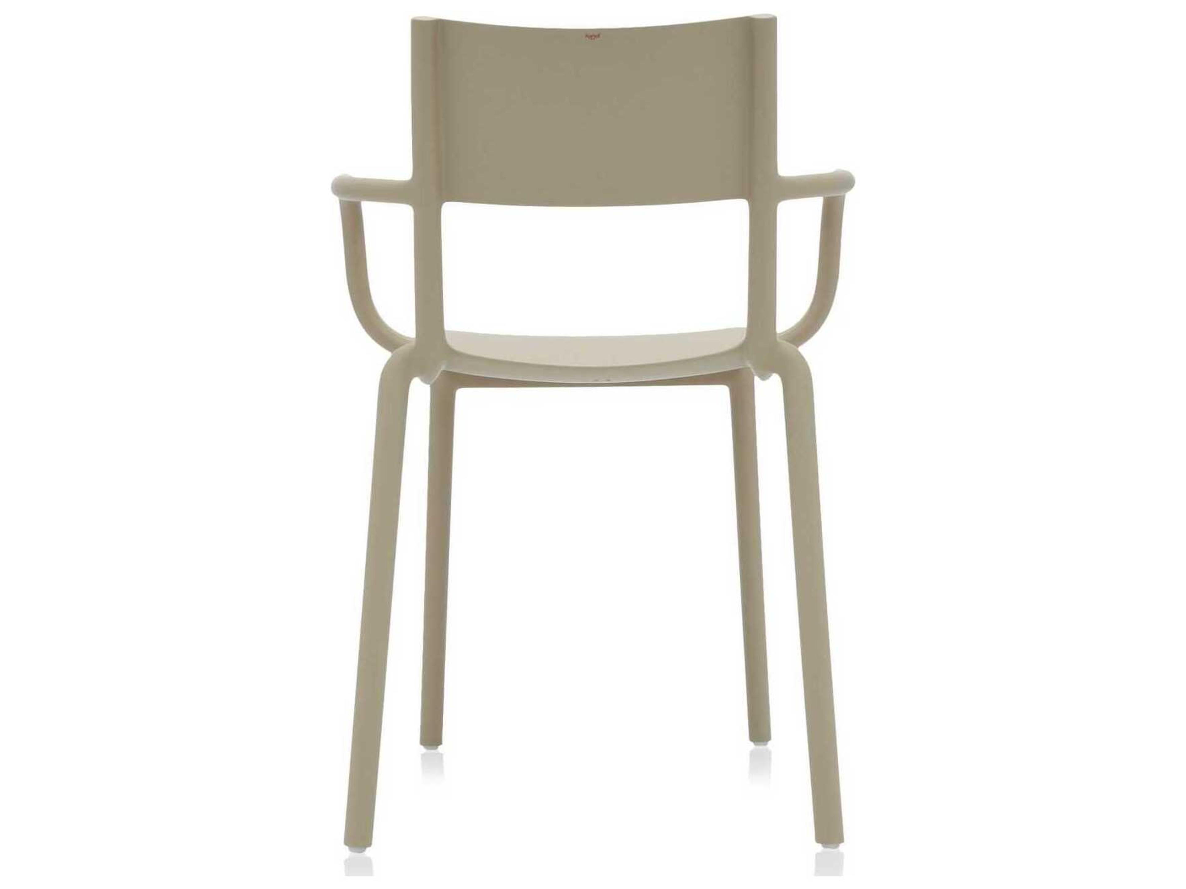Kartell Outdoor Generic Dove Grey Resin Dining Arm Chair  (Sold in 2)