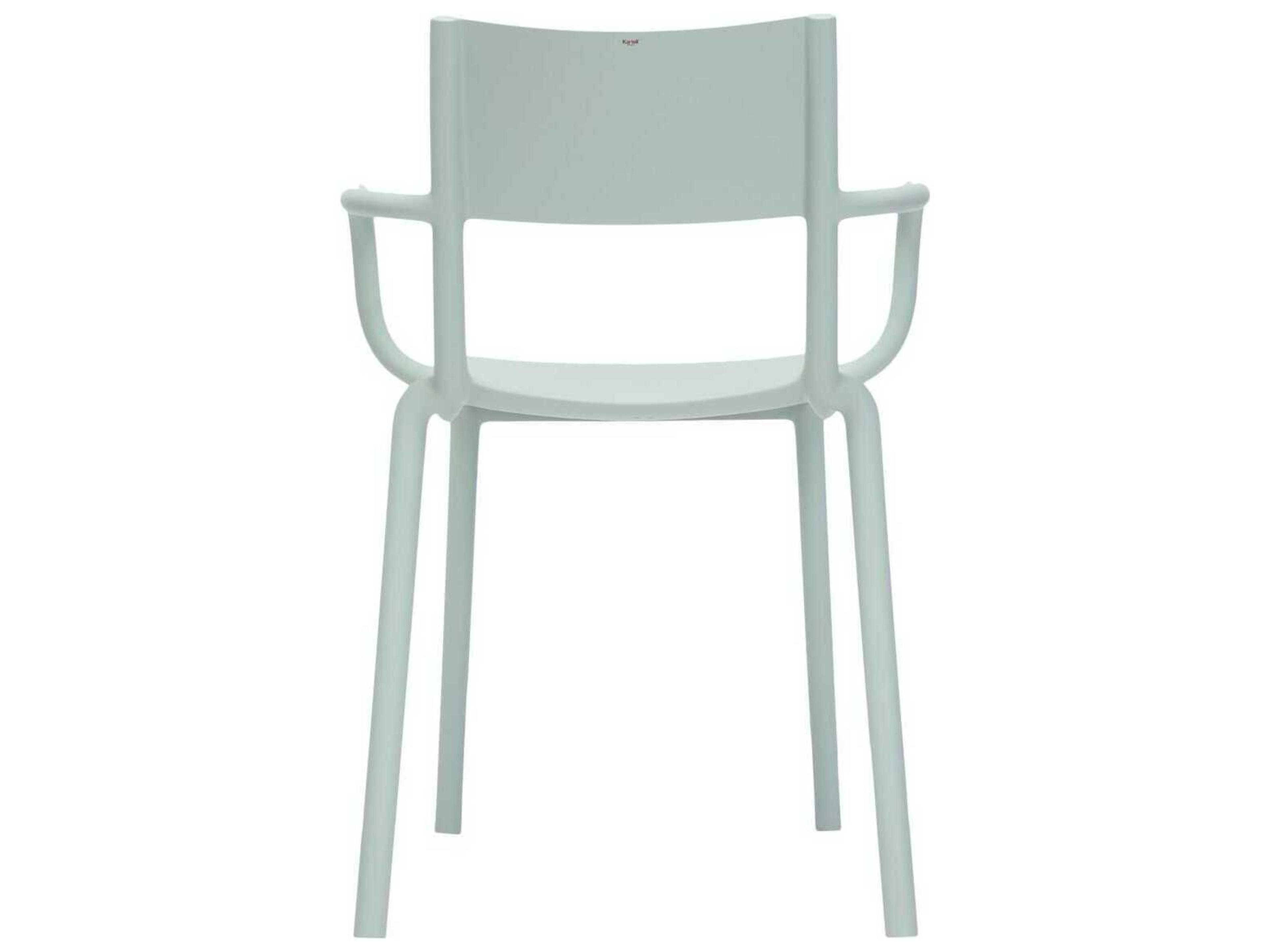 Kartell Outdoor Generic Sage Green Resin Dining Arm Chair  (Sold in 2)
