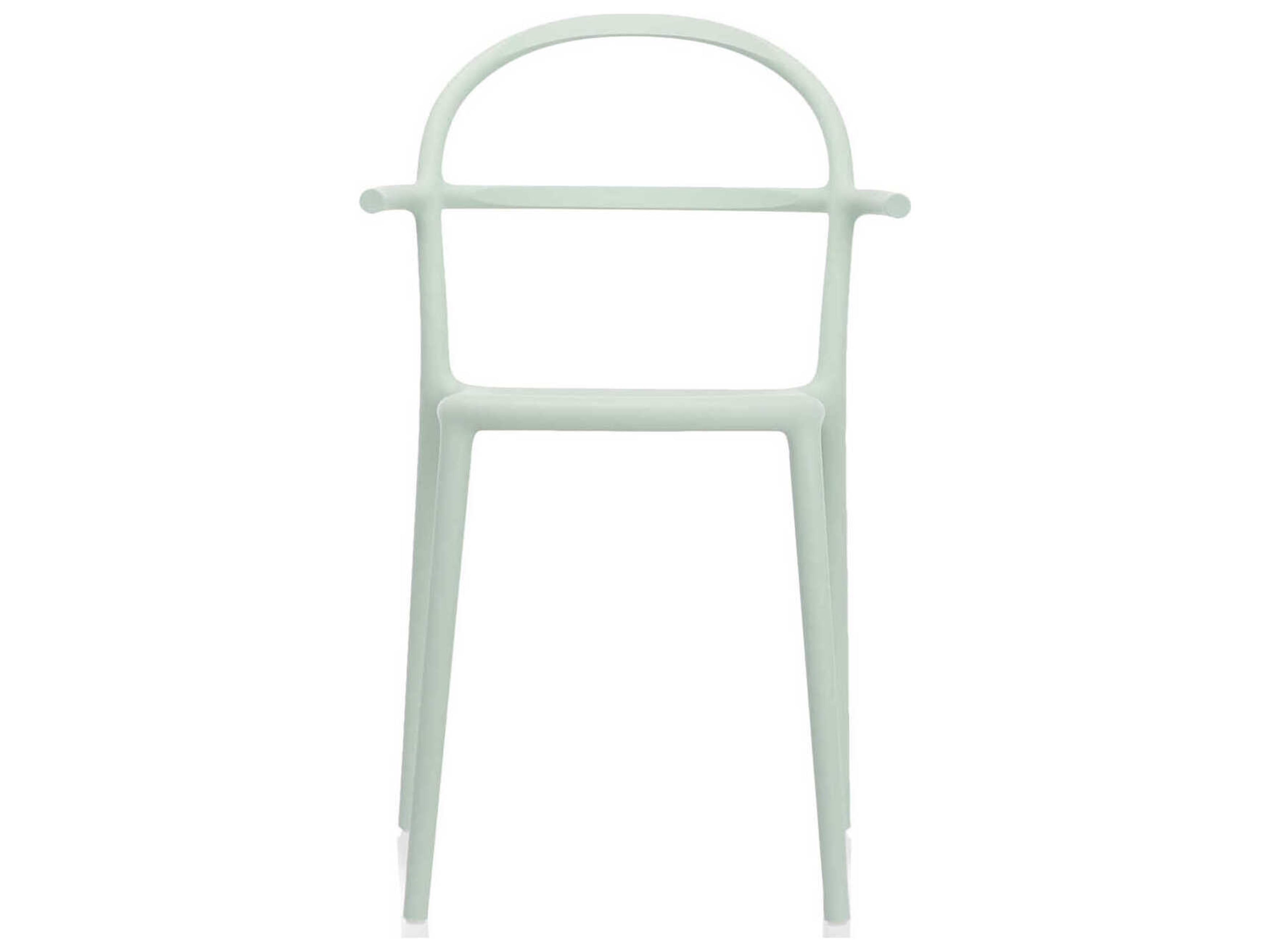 Kartell Outdoor Generic Sage Green Resin Dining Arm Chair  (Sold in 2)