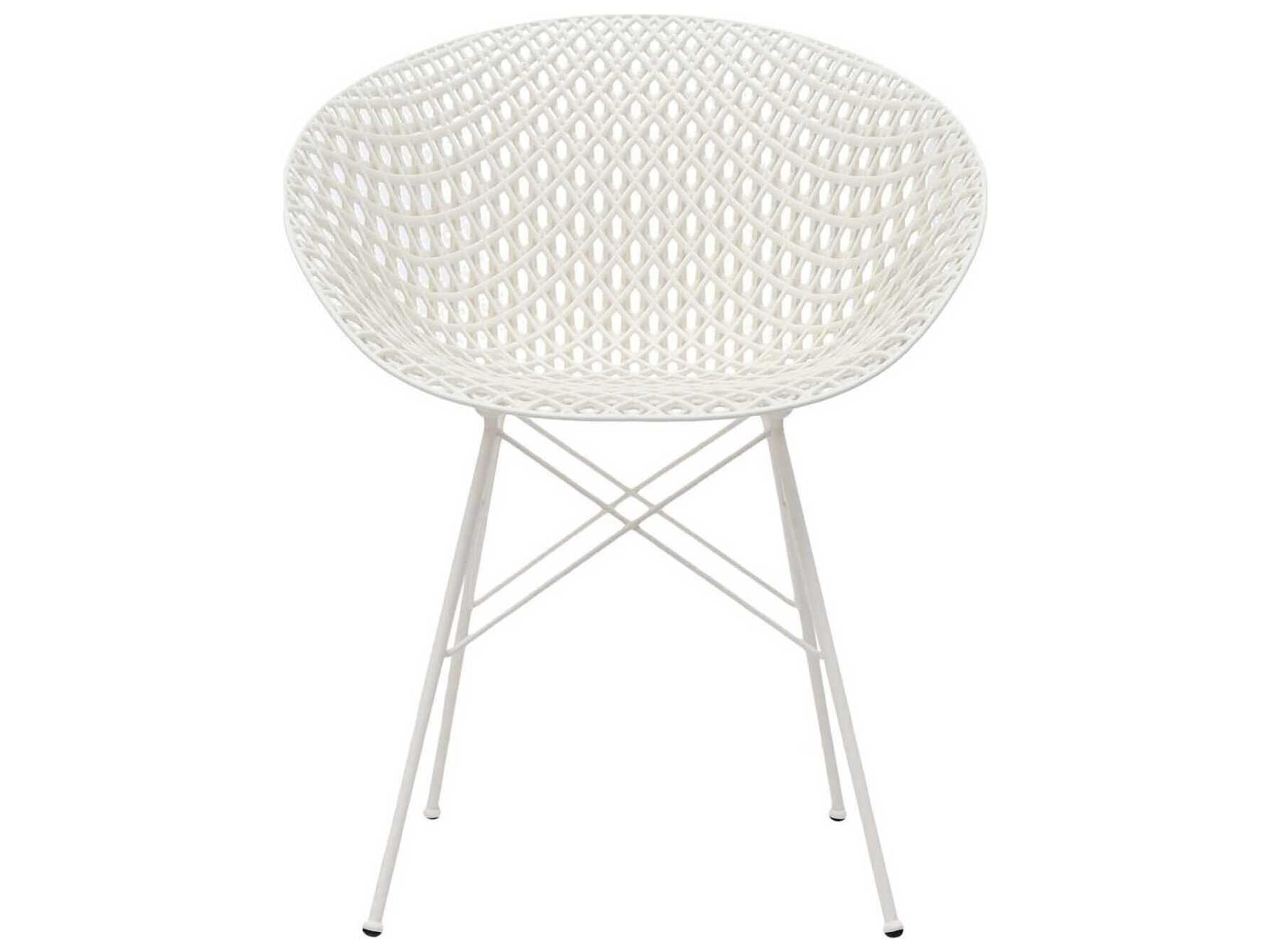Kartell Outdoor Smatrik Steel White Dining Chair  (Sold in 2)
