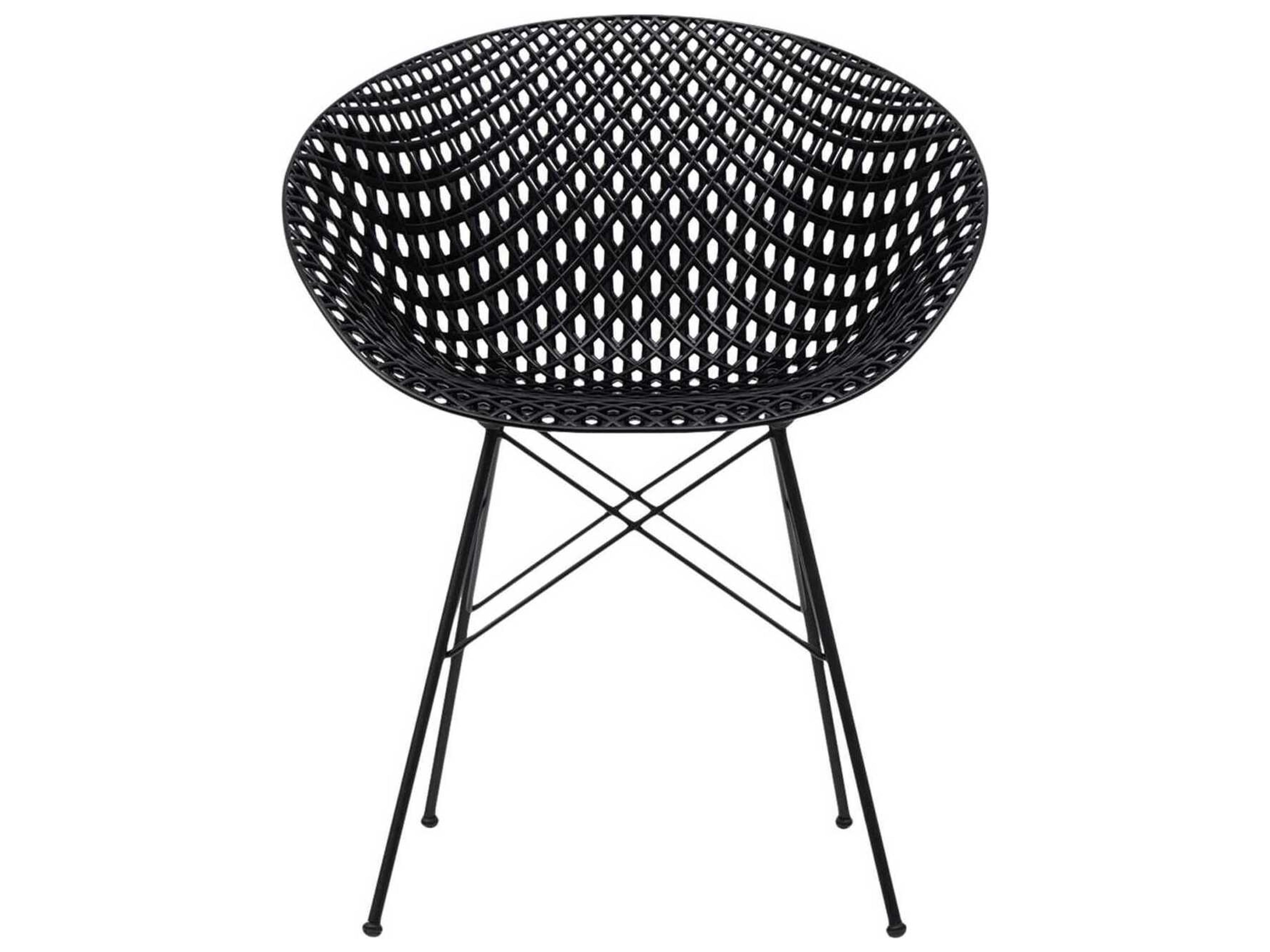 Kartell Outdoor Smatrik Steel Black Dining Chair  (Sold in 2)