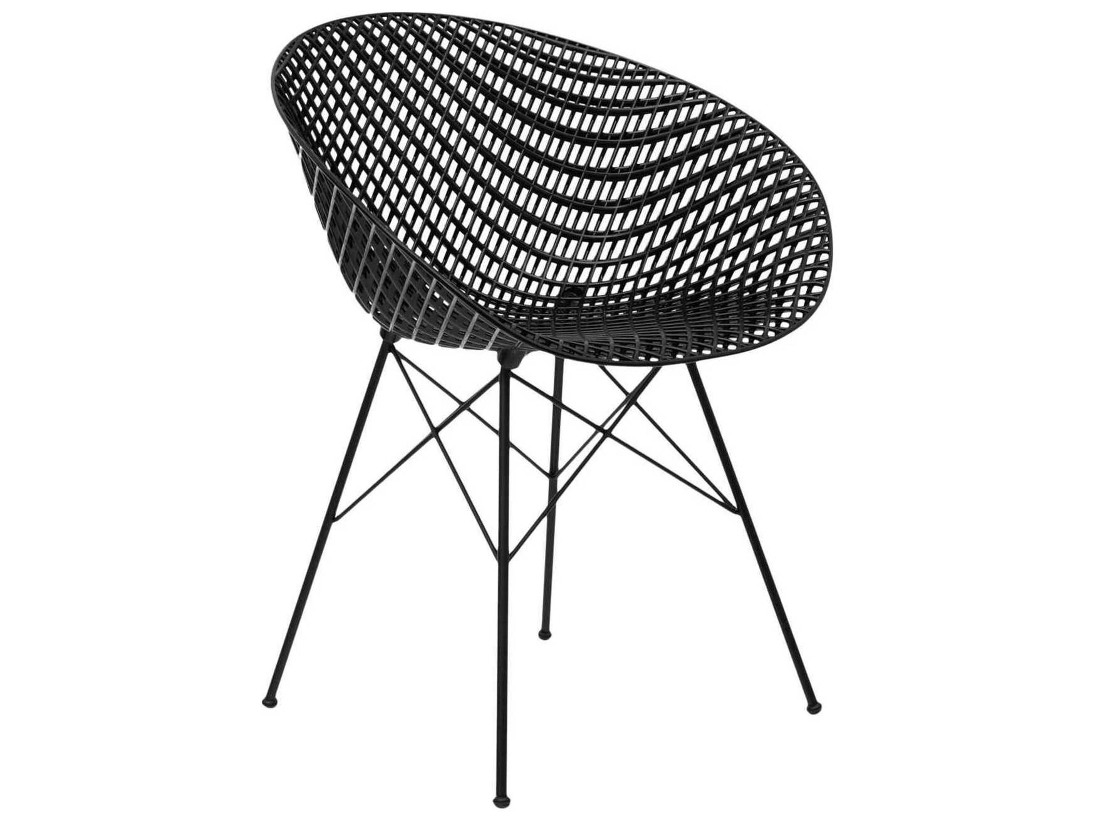 Smatrik Steel Black Dining Chair  (Sold in 2)