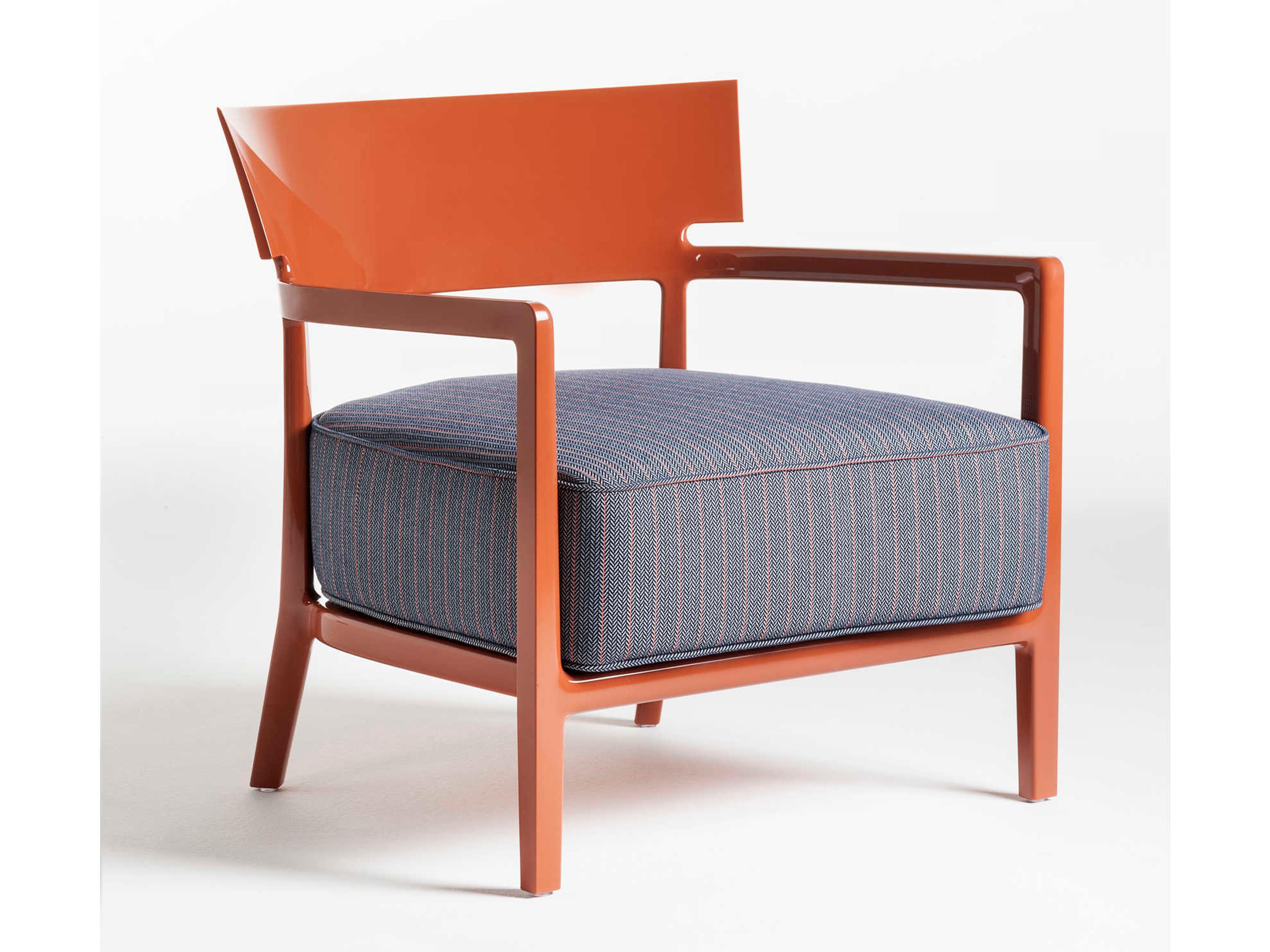 Kartell Outdoor Cara Rusty / Blue-orange Resin Cushion Lounge Chair