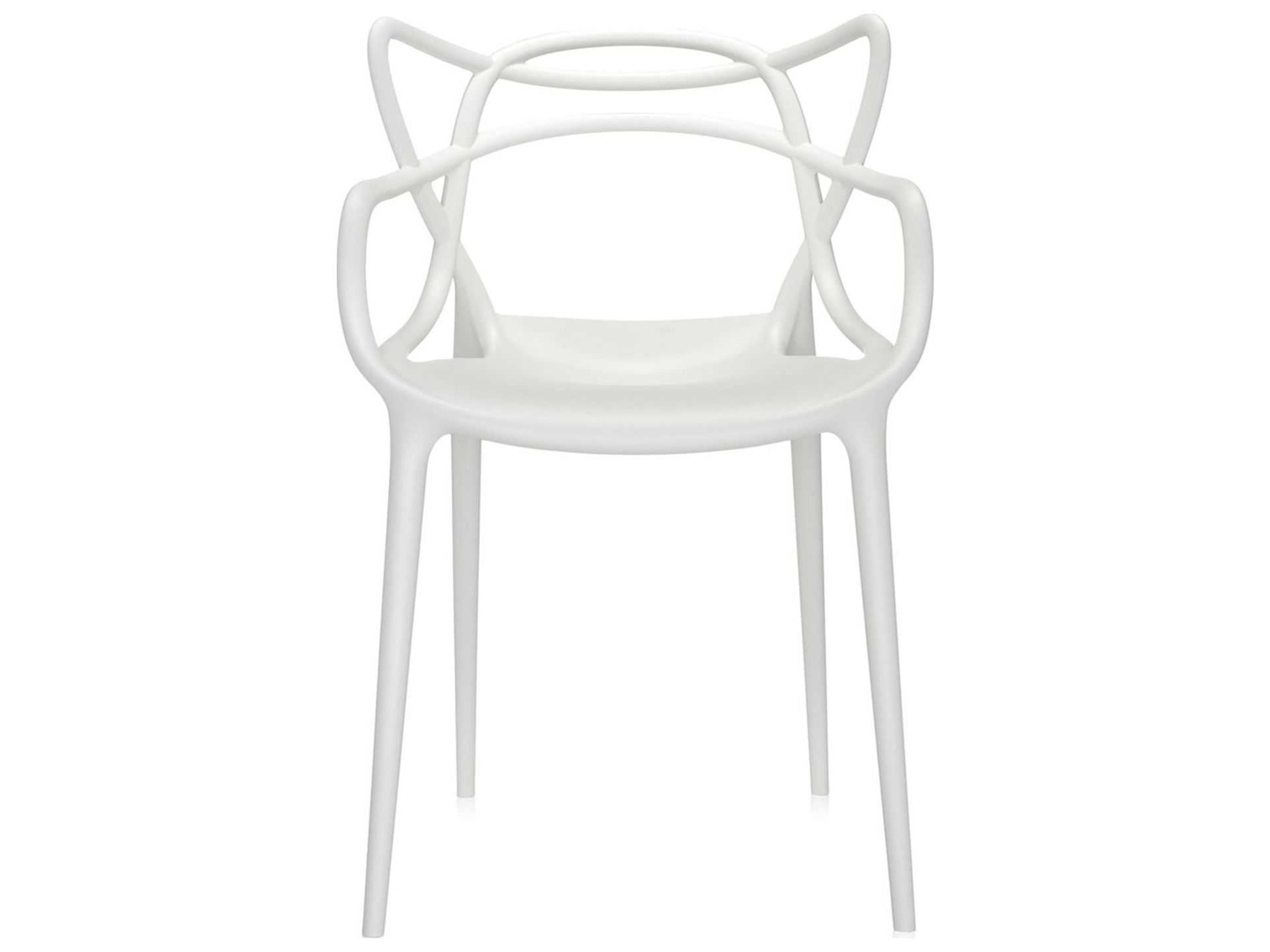 Kartell Outdoor Masters Opaque White Resin Dining Chair  (Sold in 2)