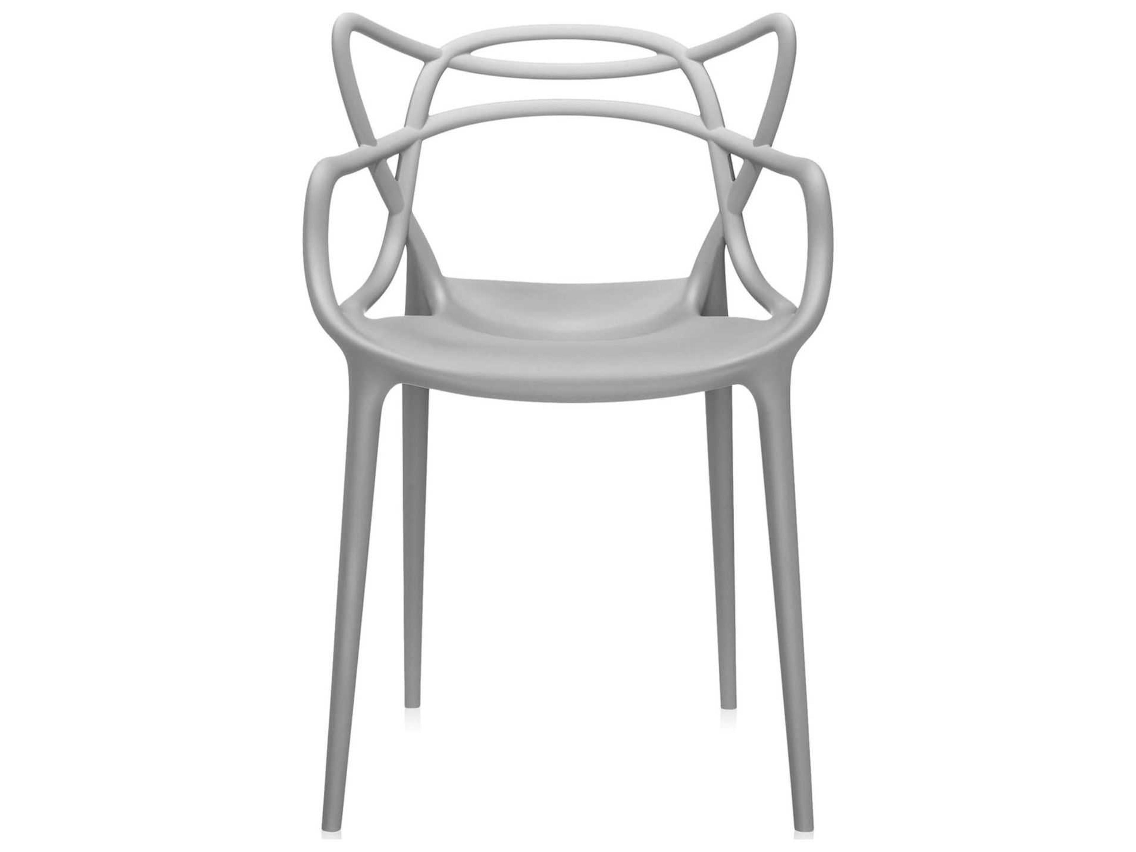 Kartell Outdoor Masters Opaque Grey Resin Dining Chair  (Sold in 2)